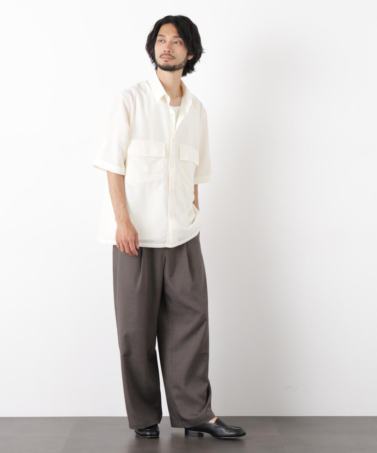 ポリエステルウィーブ ワイドパンツ 6726127224
