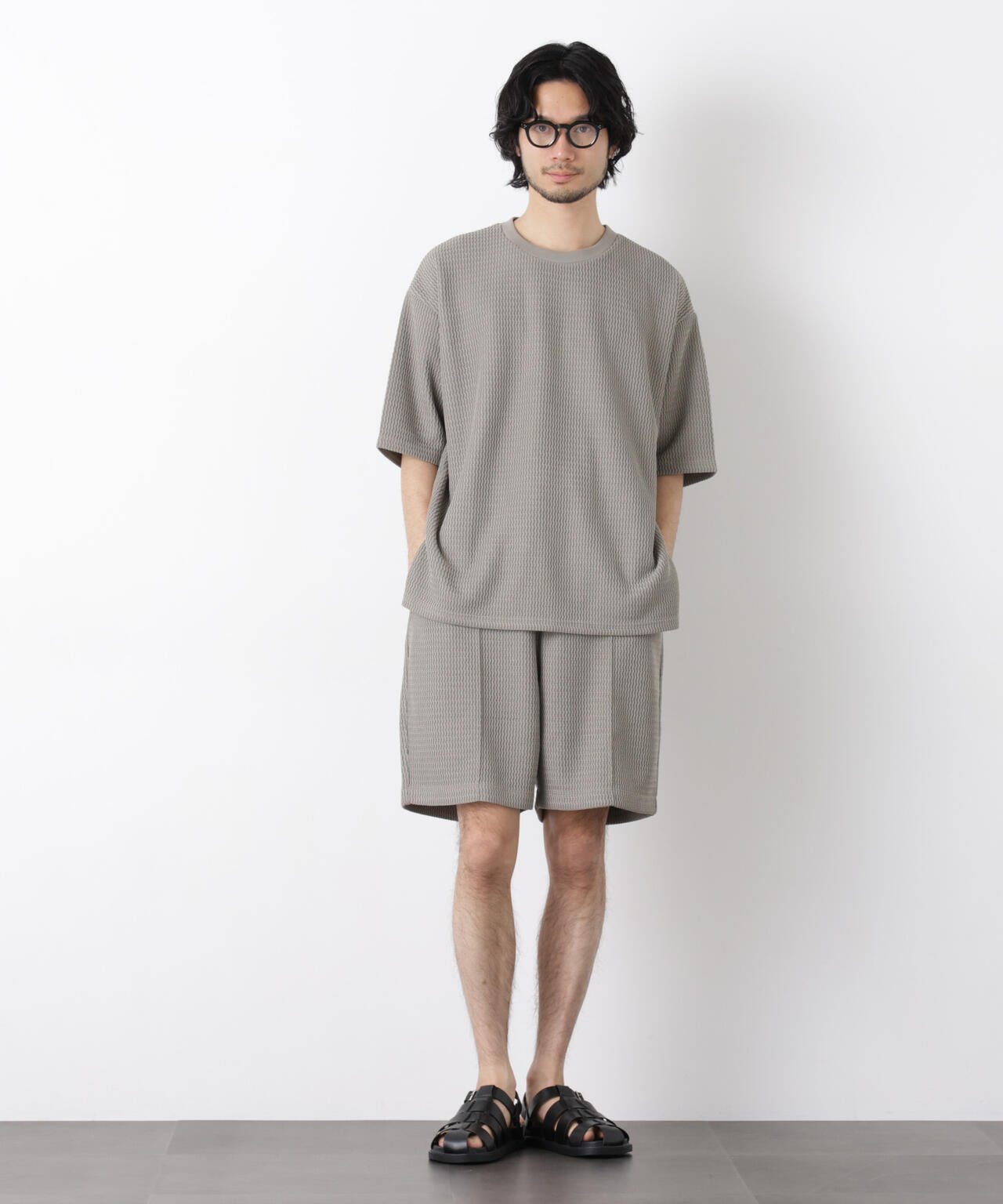 ジャガードニットソーショートパンツ（セットアップ可） 6726128204