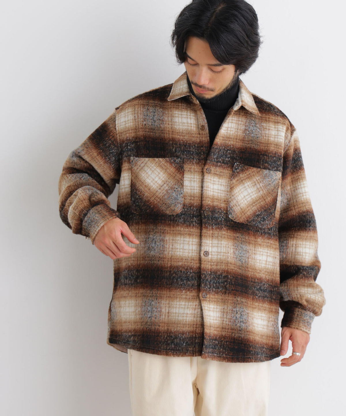 シャギーチェックシャツブルゾン 6726220204