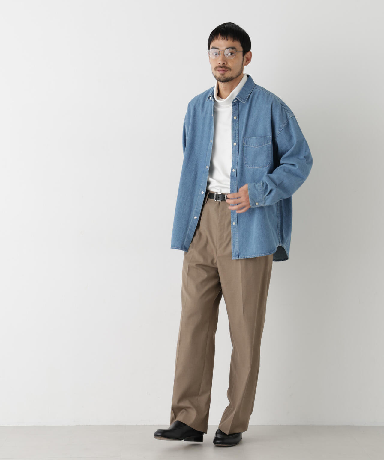 8.5oz ドレープデニムシャツ 長袖 6726220208