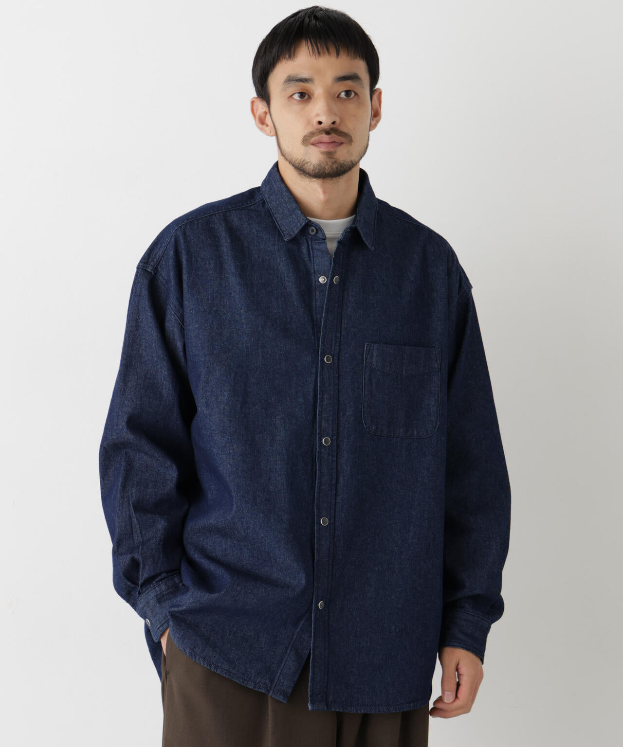 8.5oz ドレープデニムシャツ 長袖 6726220208