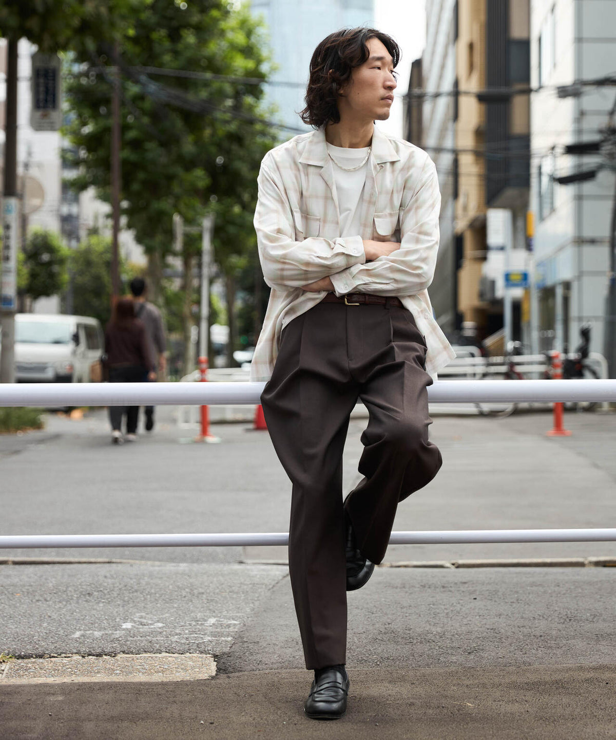 WEB限定/TRドレープオンブレーシャツ 長袖 6726220213