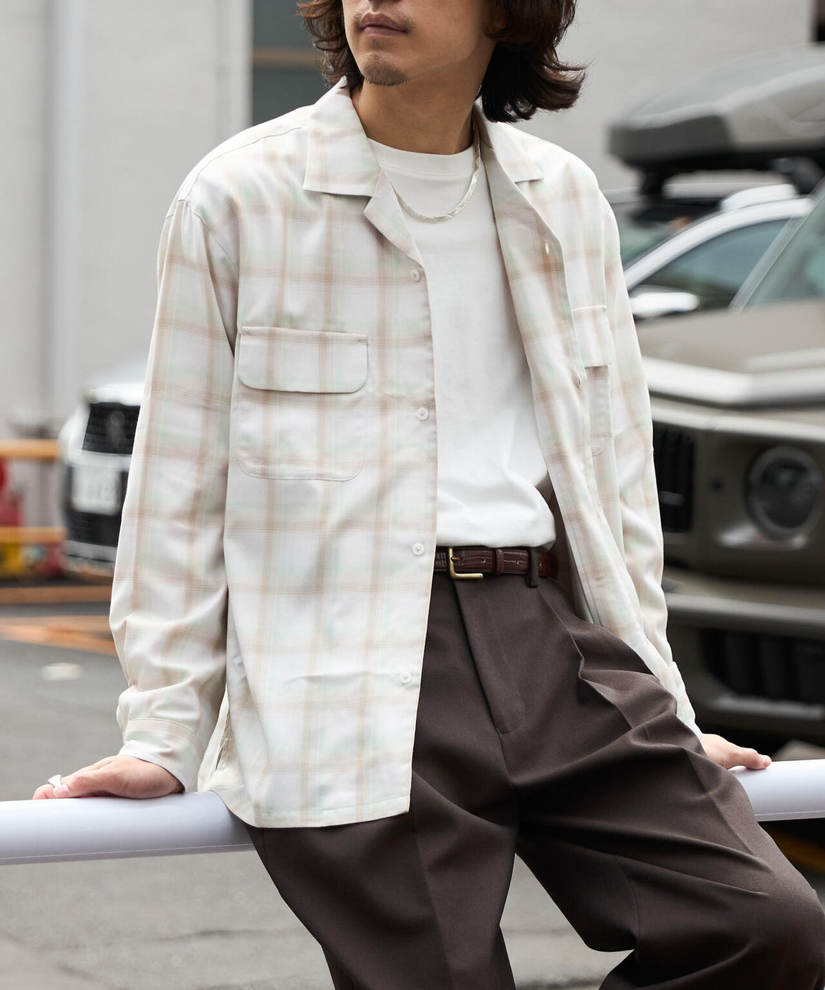 WEB限定/TRドレープオンブレーシャツ 長袖 6726220213