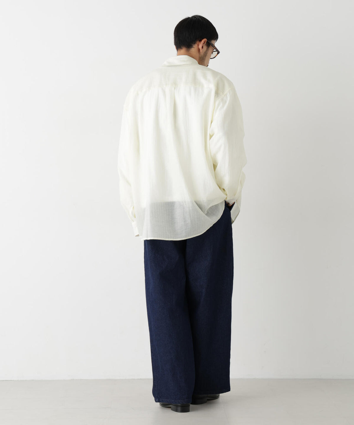 ストライプシアーシャツ 長袖 6726220217