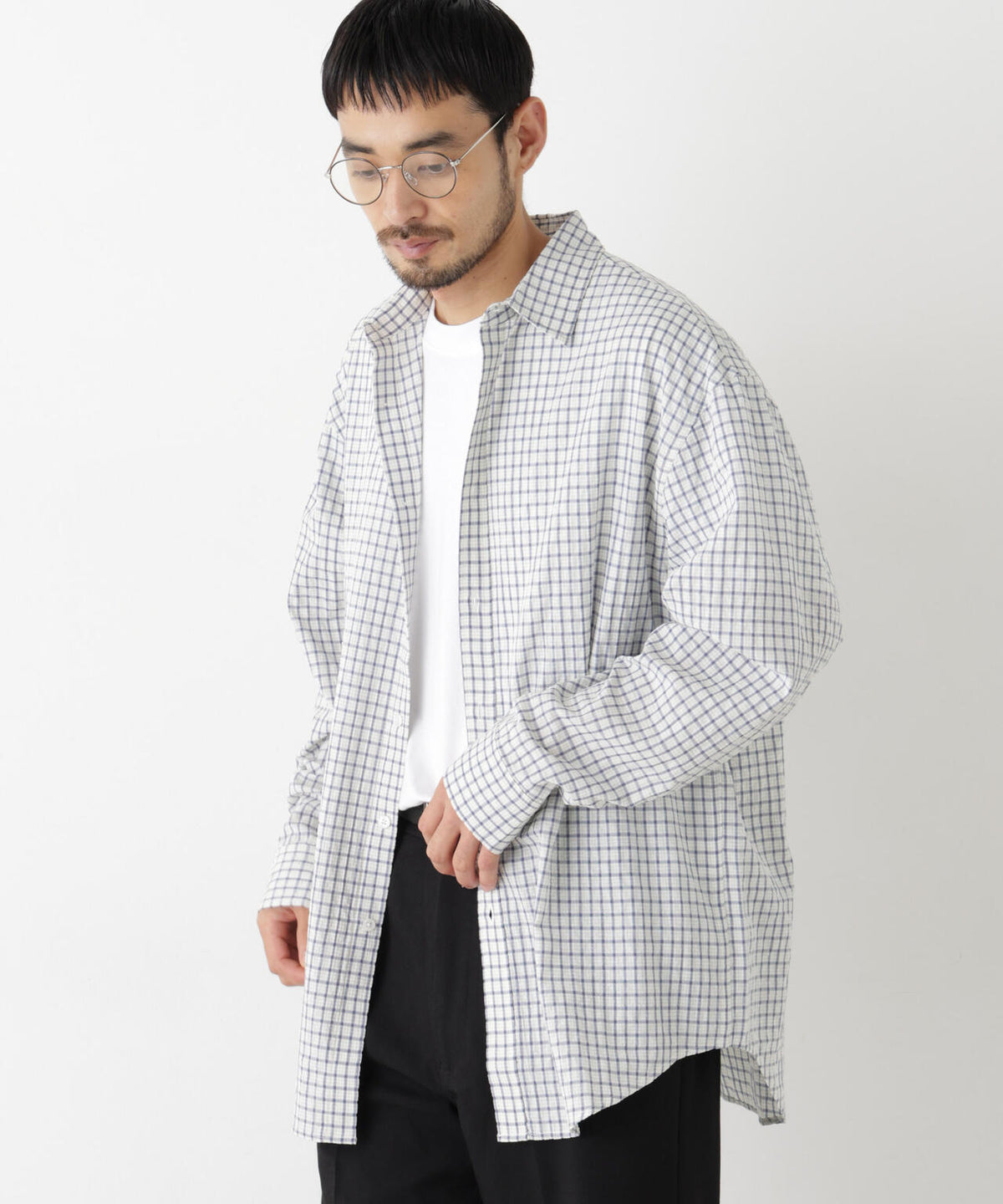 ウインドーチェックシャツ 長袖 6726220218