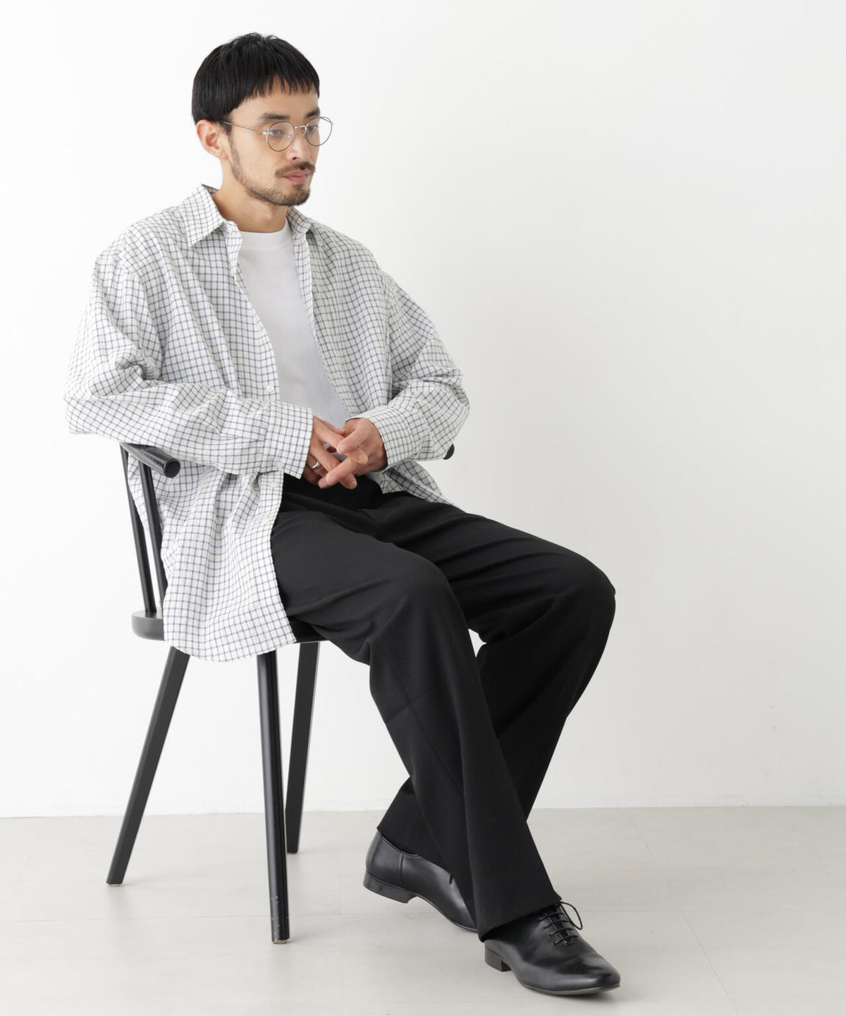 ウインドーチェックシャツ 長袖 6726220218