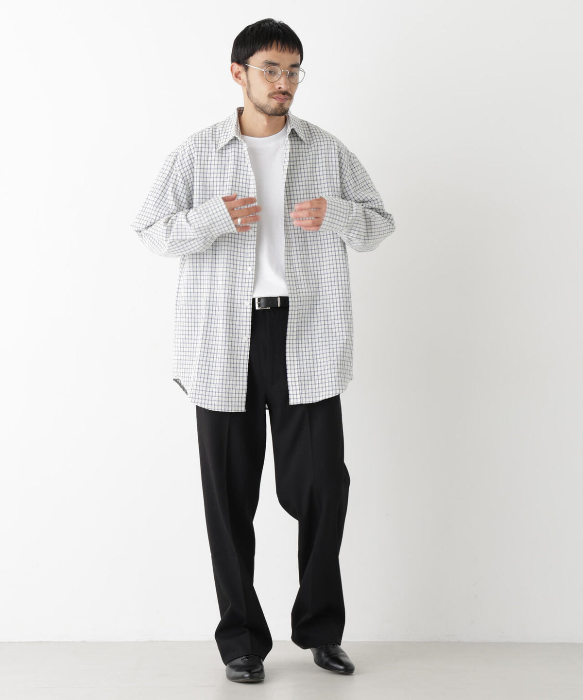 ウインドーチェックシャツ 長袖 6726220218