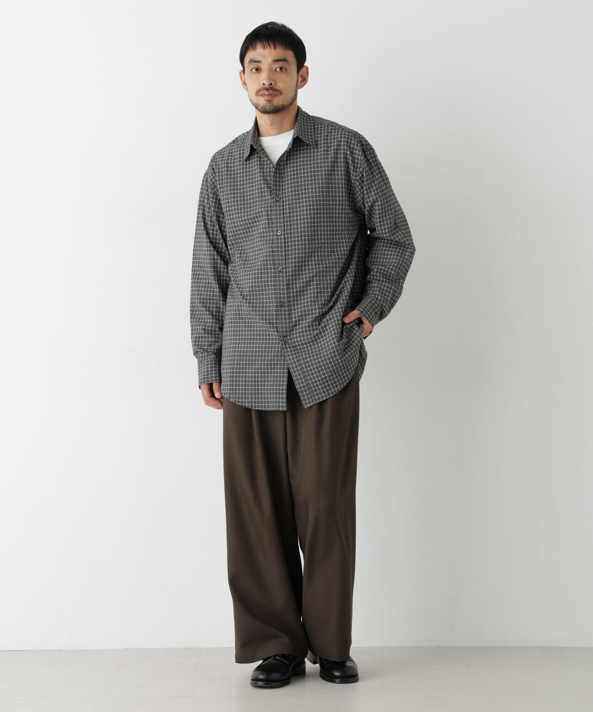 ウインドーチェックシャツ 長袖 6726220218