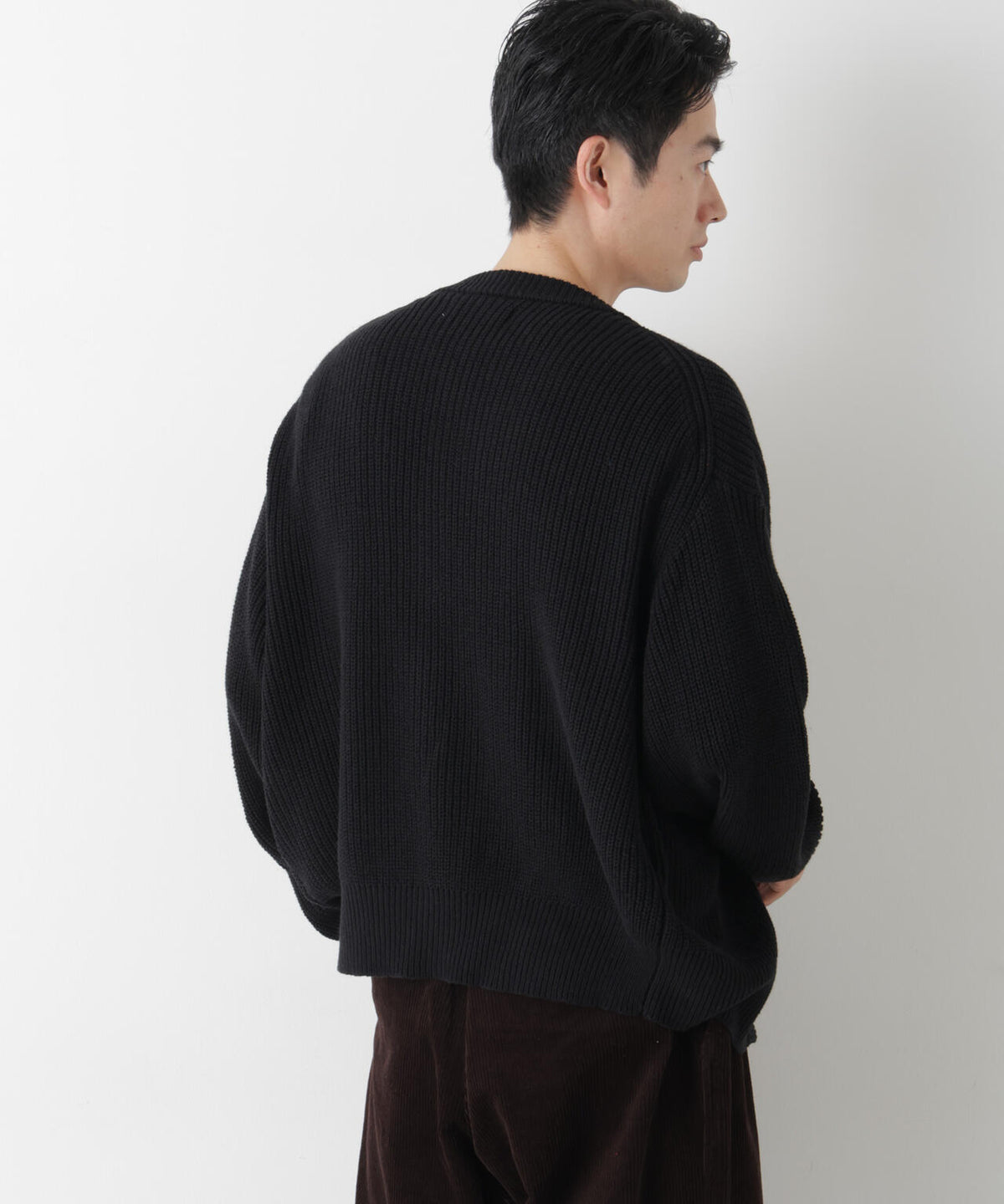WEB限定/ワイドフィット畔編カーディガン 6726222228