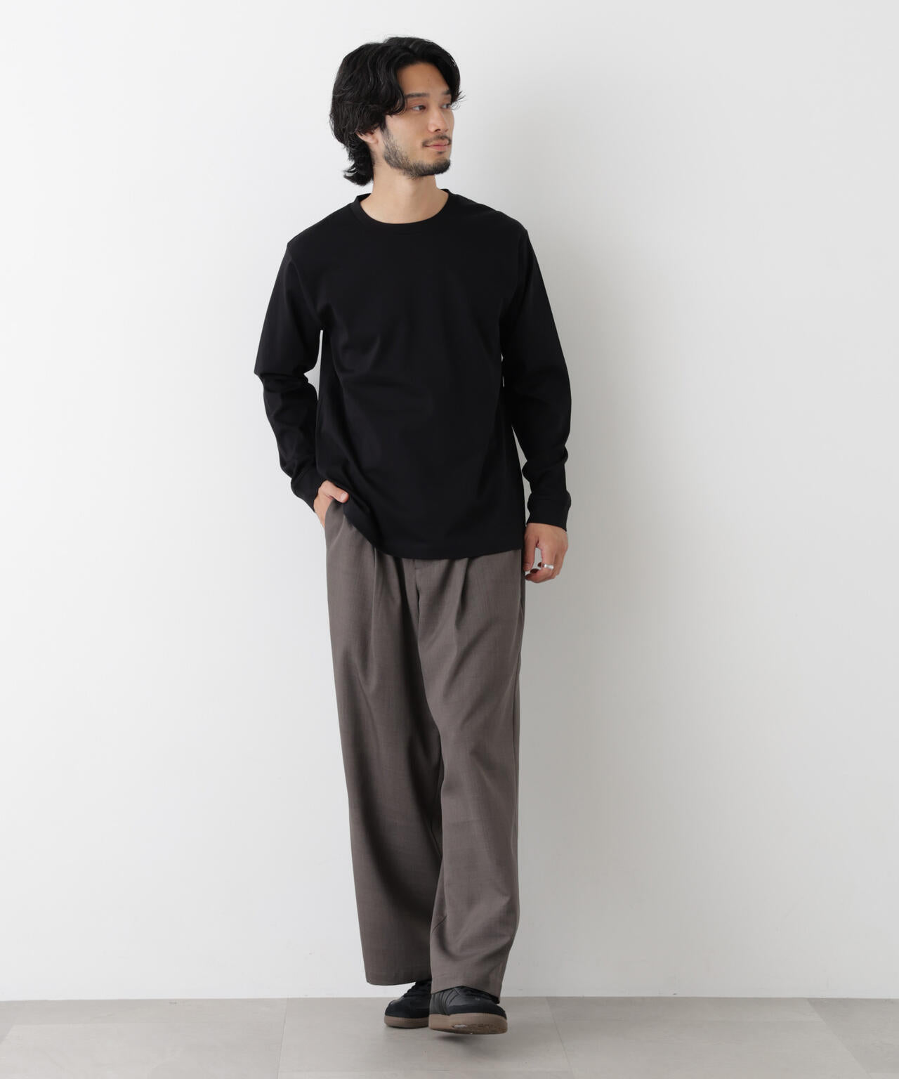 アンチスメルクルーネックTシャツ 長袖 6726223205