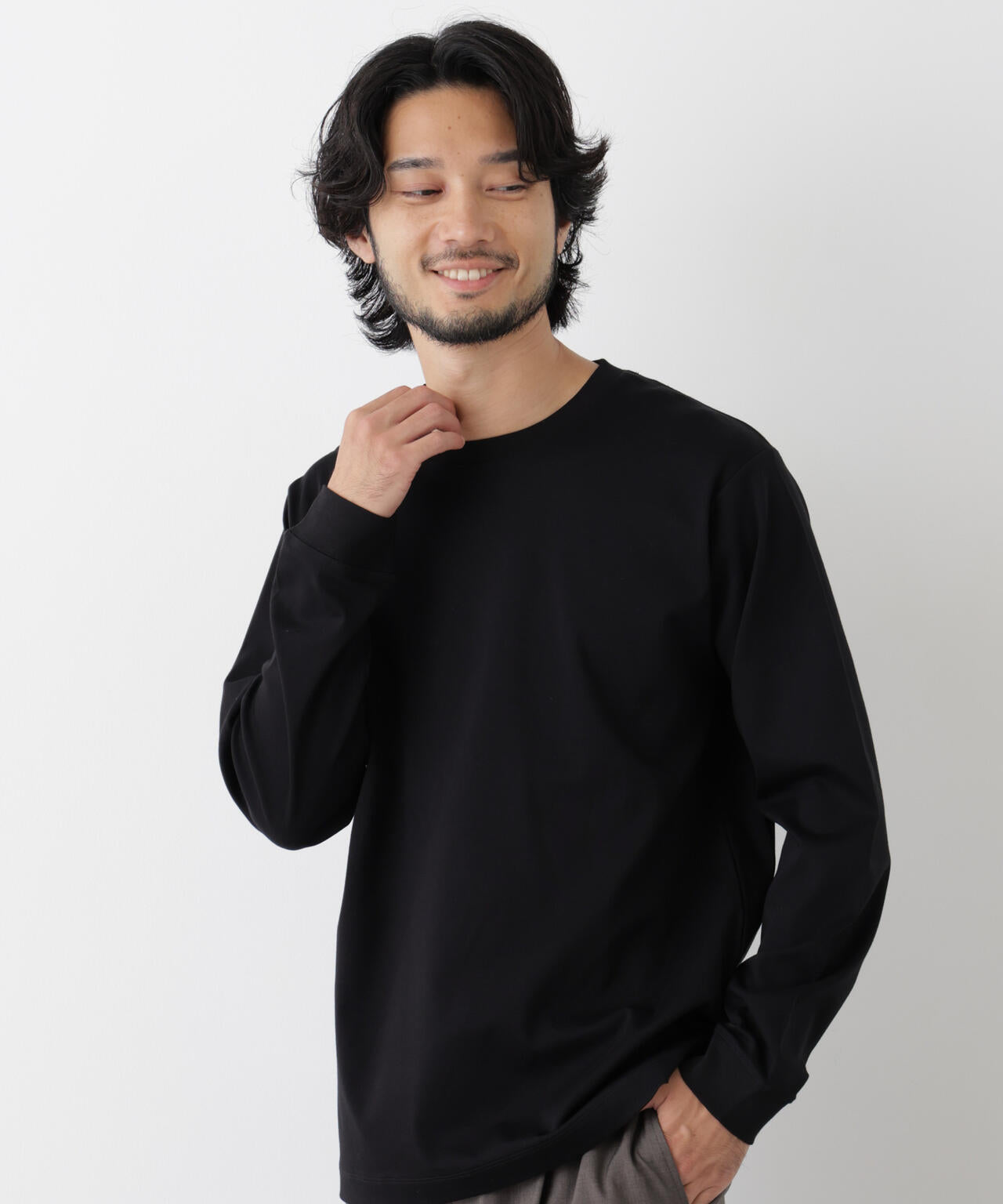 アンチスメルクルーネックTシャツ 長袖 6726223205
