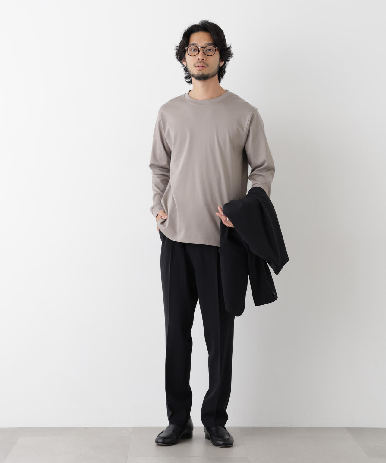 アンチスメルクルーネックTシャツ 長袖 6726223205