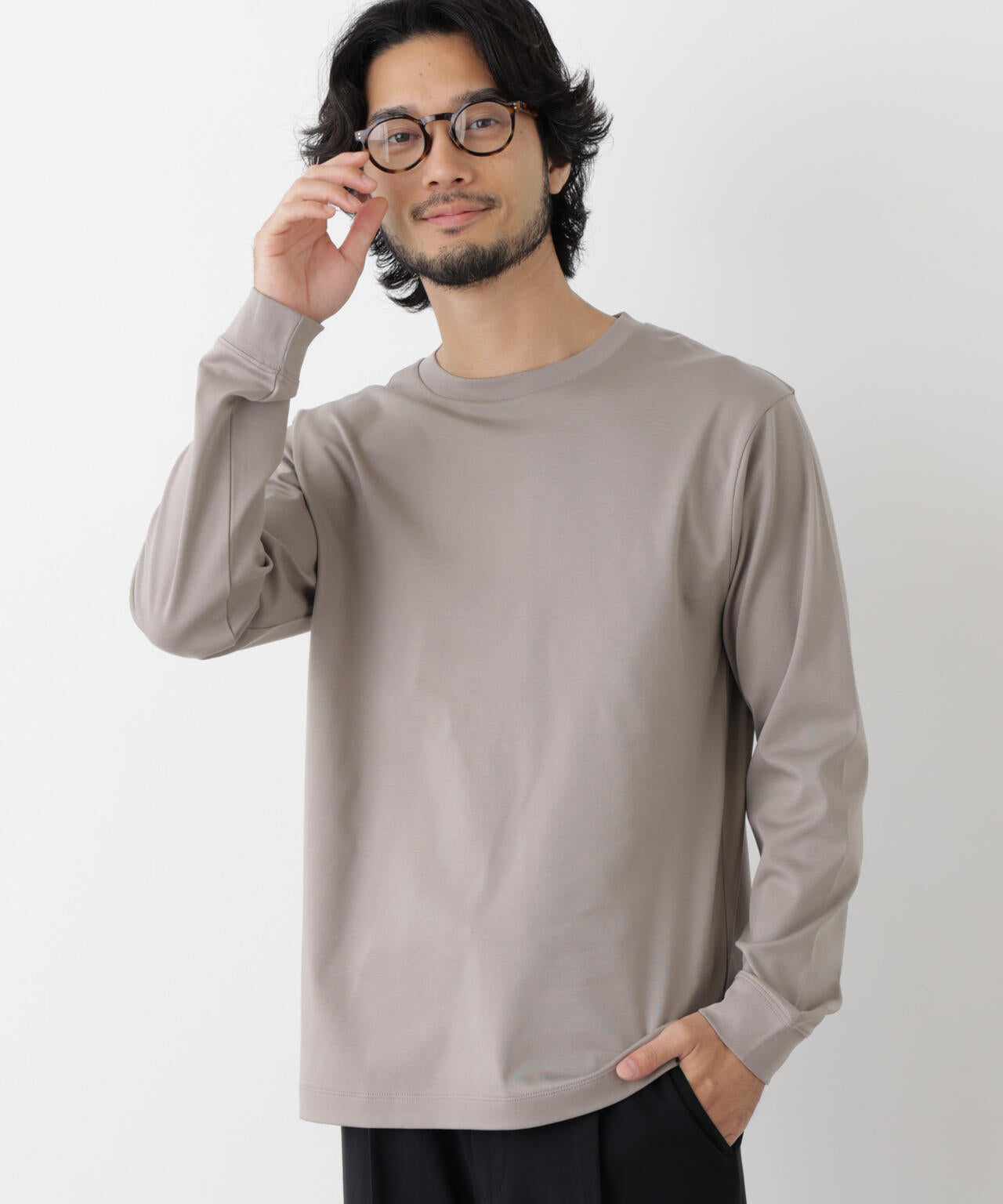 アンチスメルクルーネックTシャツ 長袖 6726223205