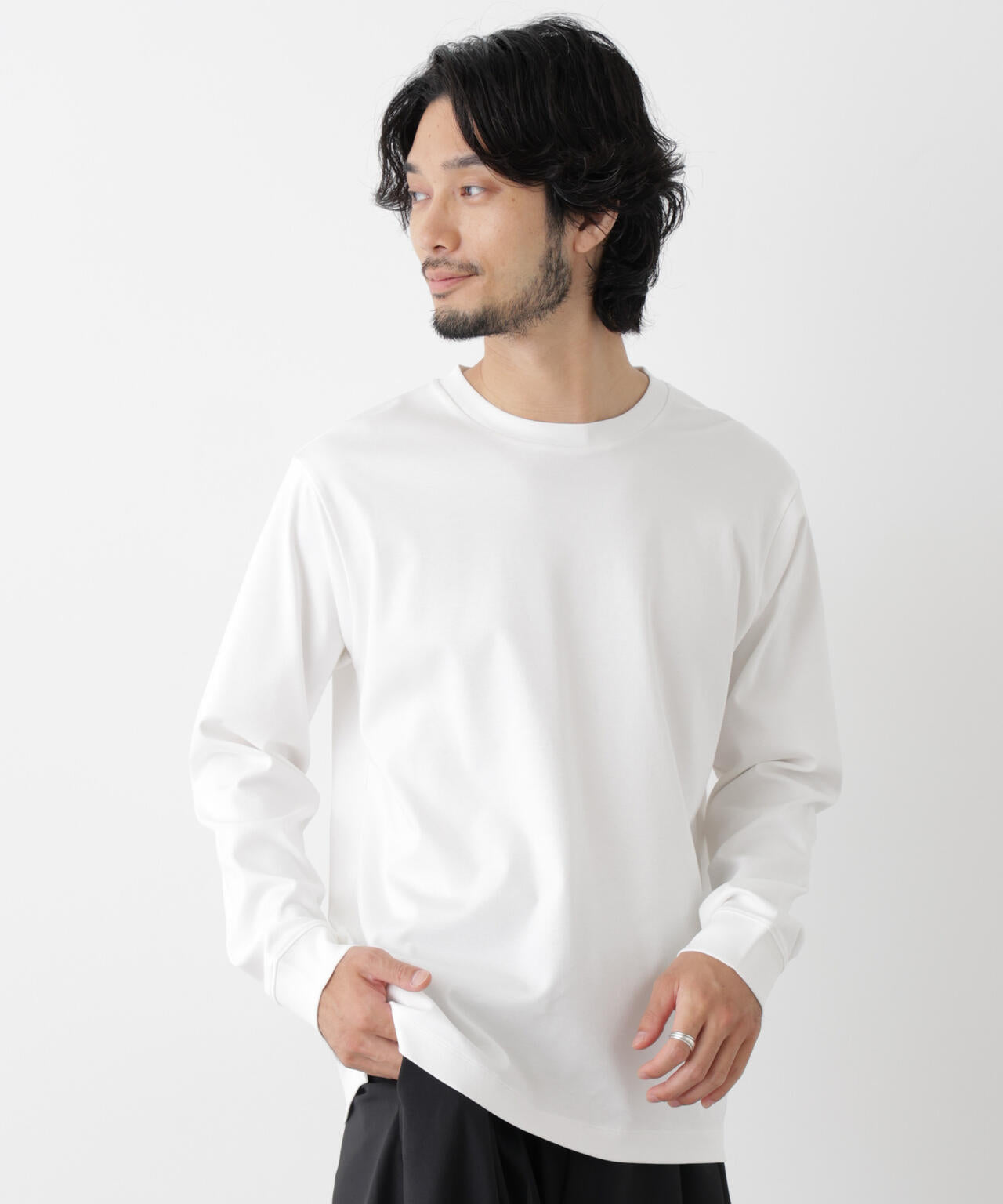 アンチスメルクルーネックTシャツ 長袖 6726223205