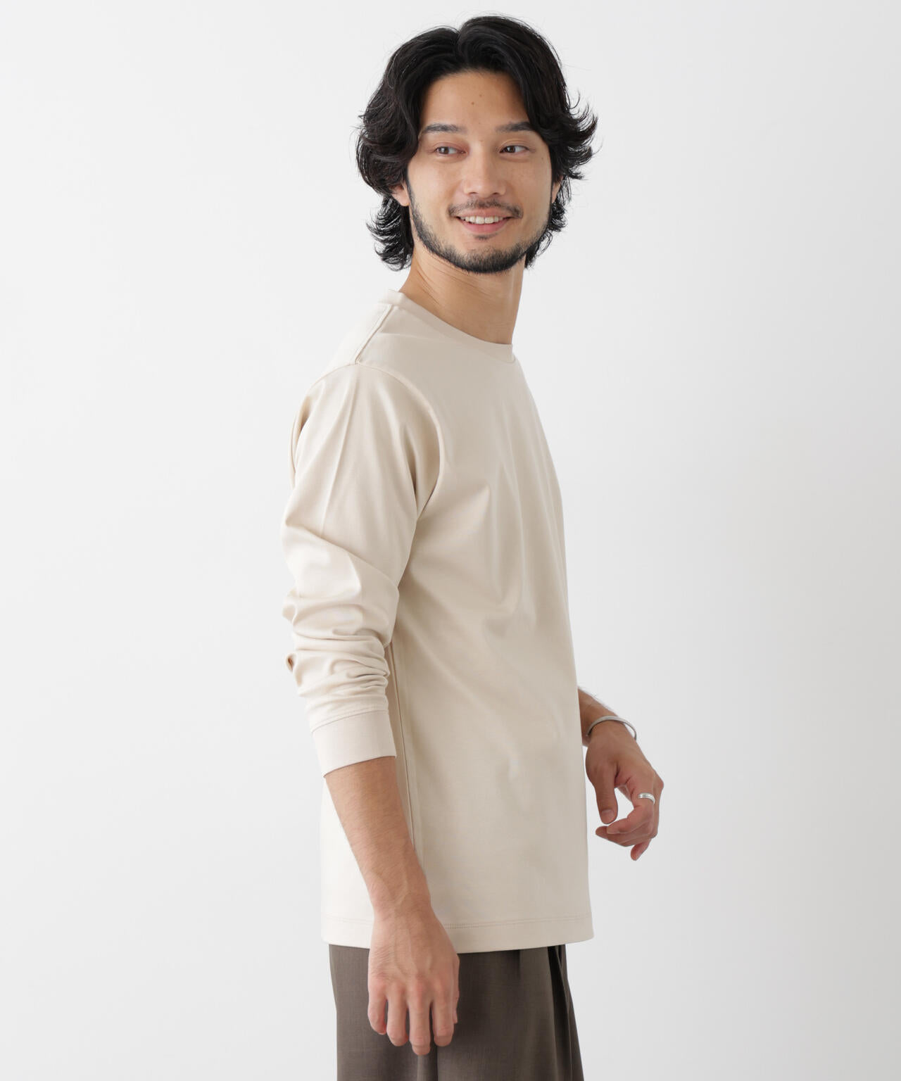 アンチスメルクルーネックTシャツ 長袖 6726223205