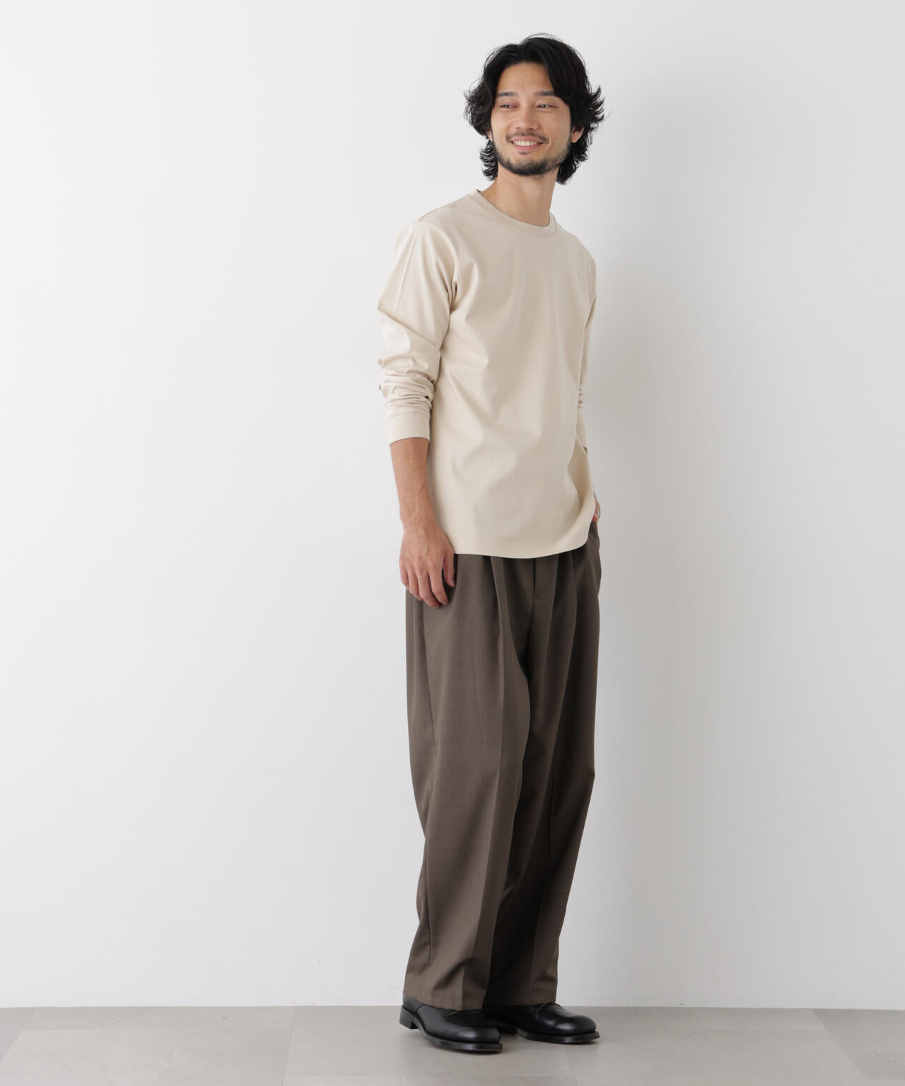 アンチスメルクルーネックTシャツ 長袖 6726223205