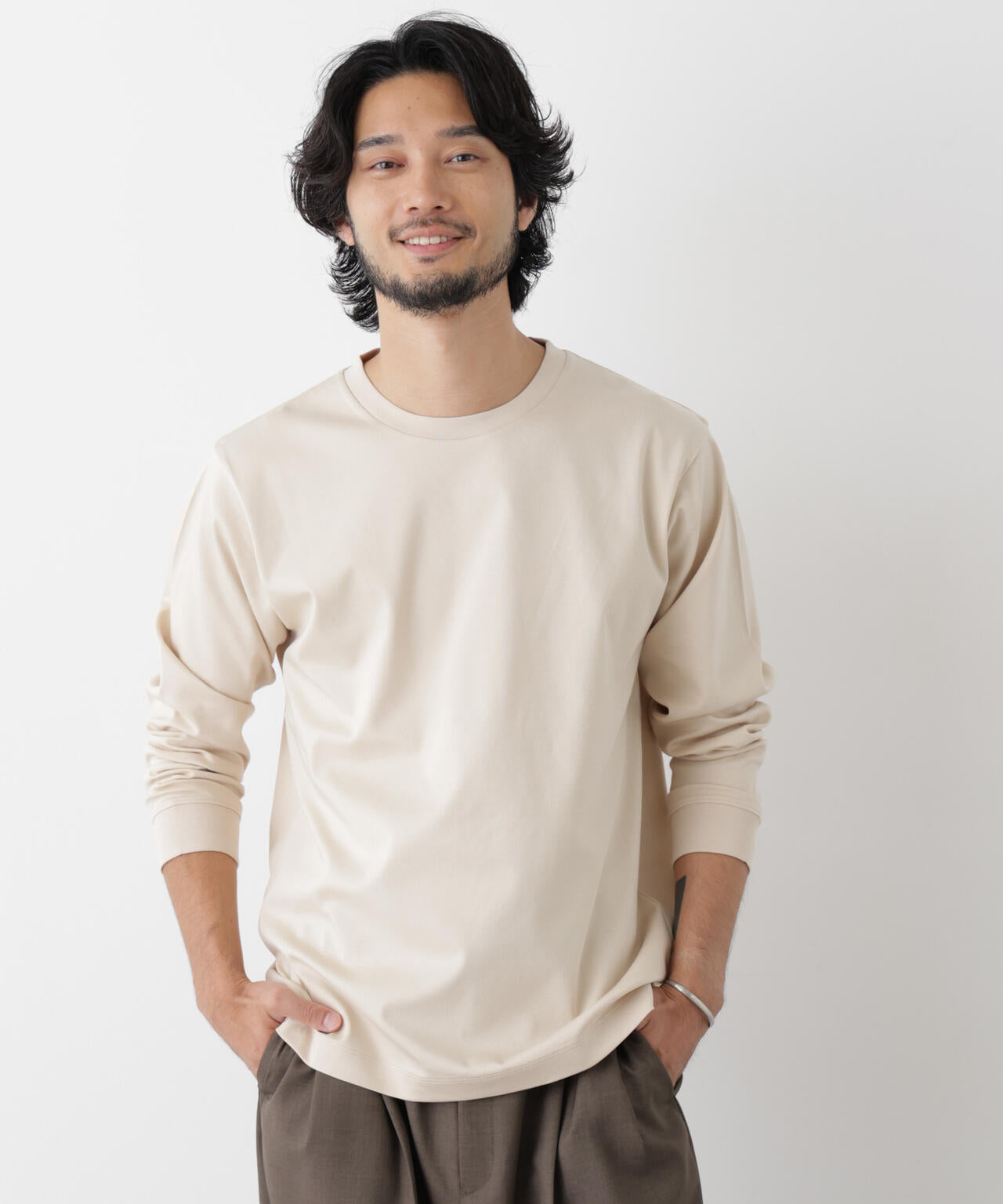 アンチスメルクルーネックTシャツ 長袖 6726223205
