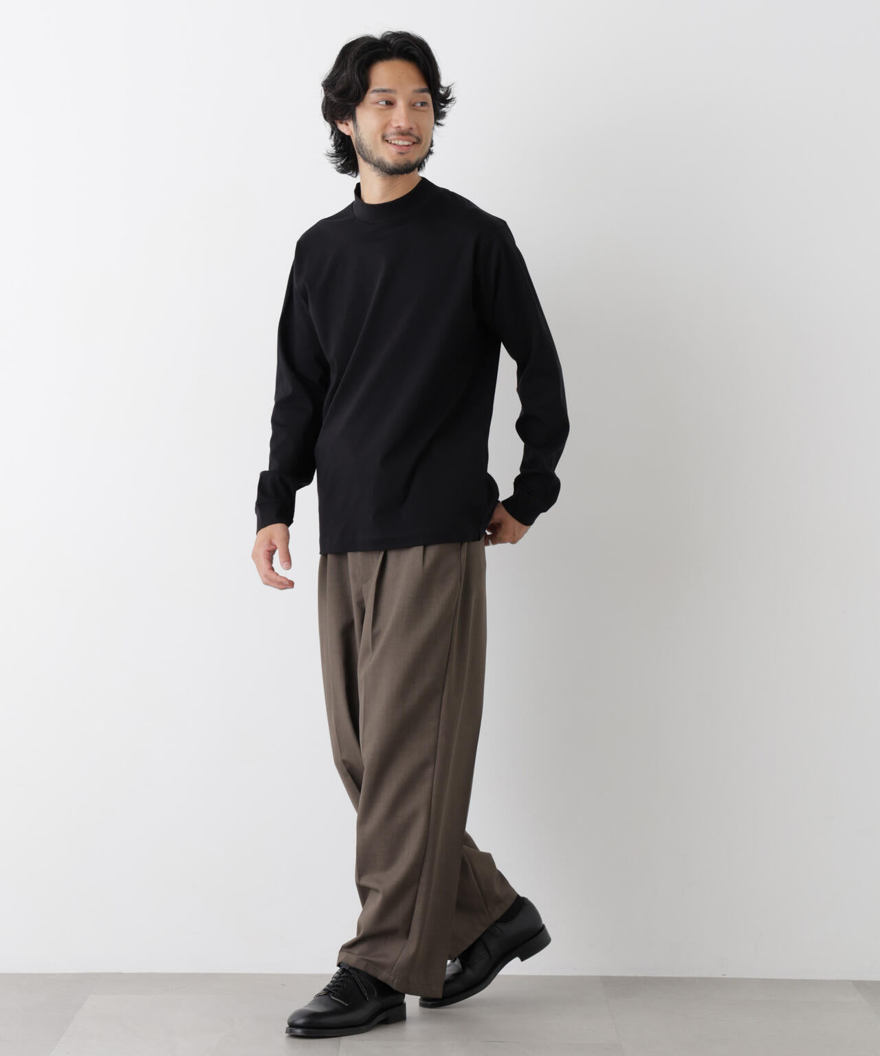 アンチスメルモックネックTシャツ 長袖 6726223206