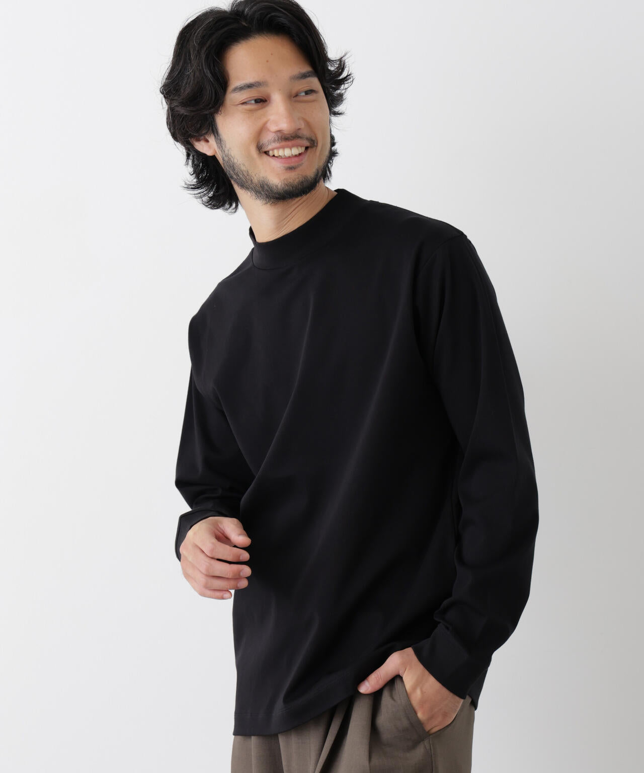 アンチスメルモックネックTシャツ 長袖 6726223206