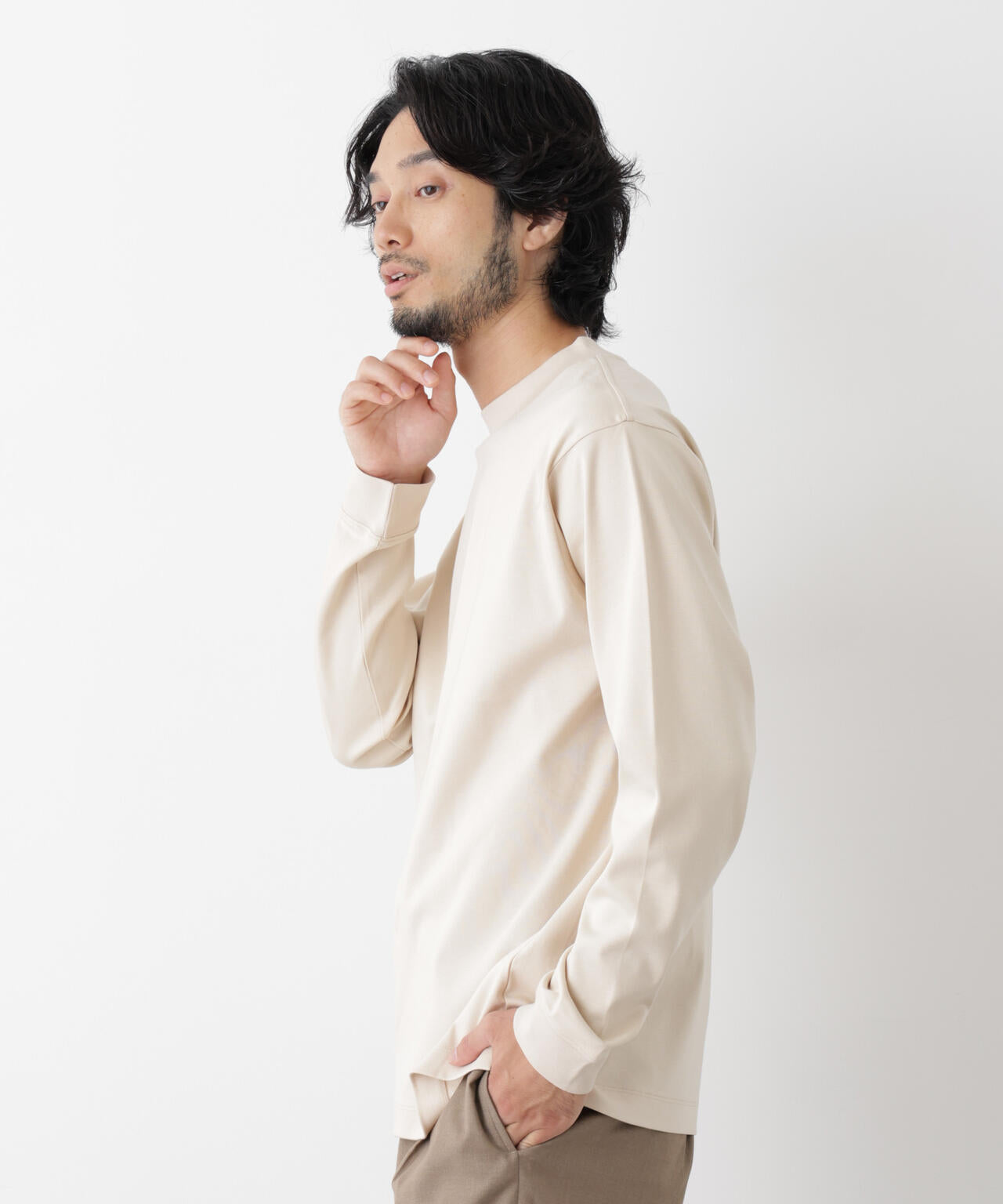 アンチスメルモックネックTシャツ 長袖 6726223206