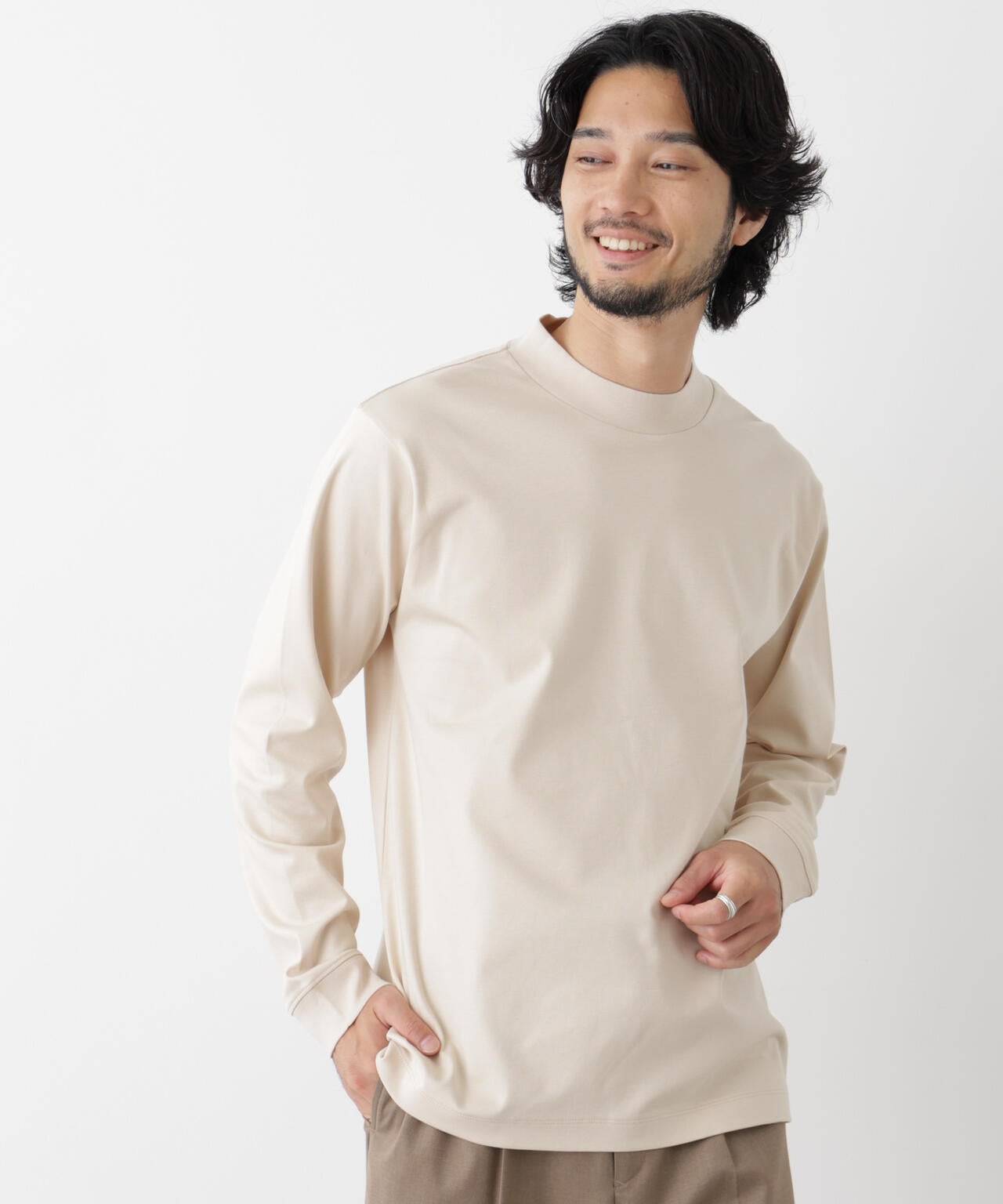 アンチスメルモックネックTシャツ 長袖 6726223206