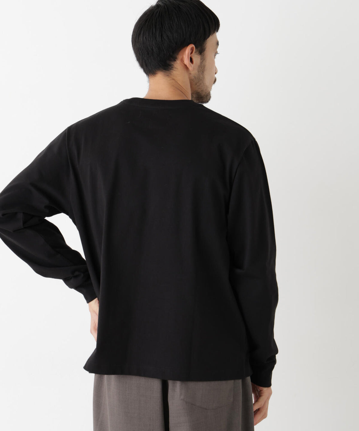 WEB限定/度詰めプレーティングクロップドTシャツ長袖 6726223213