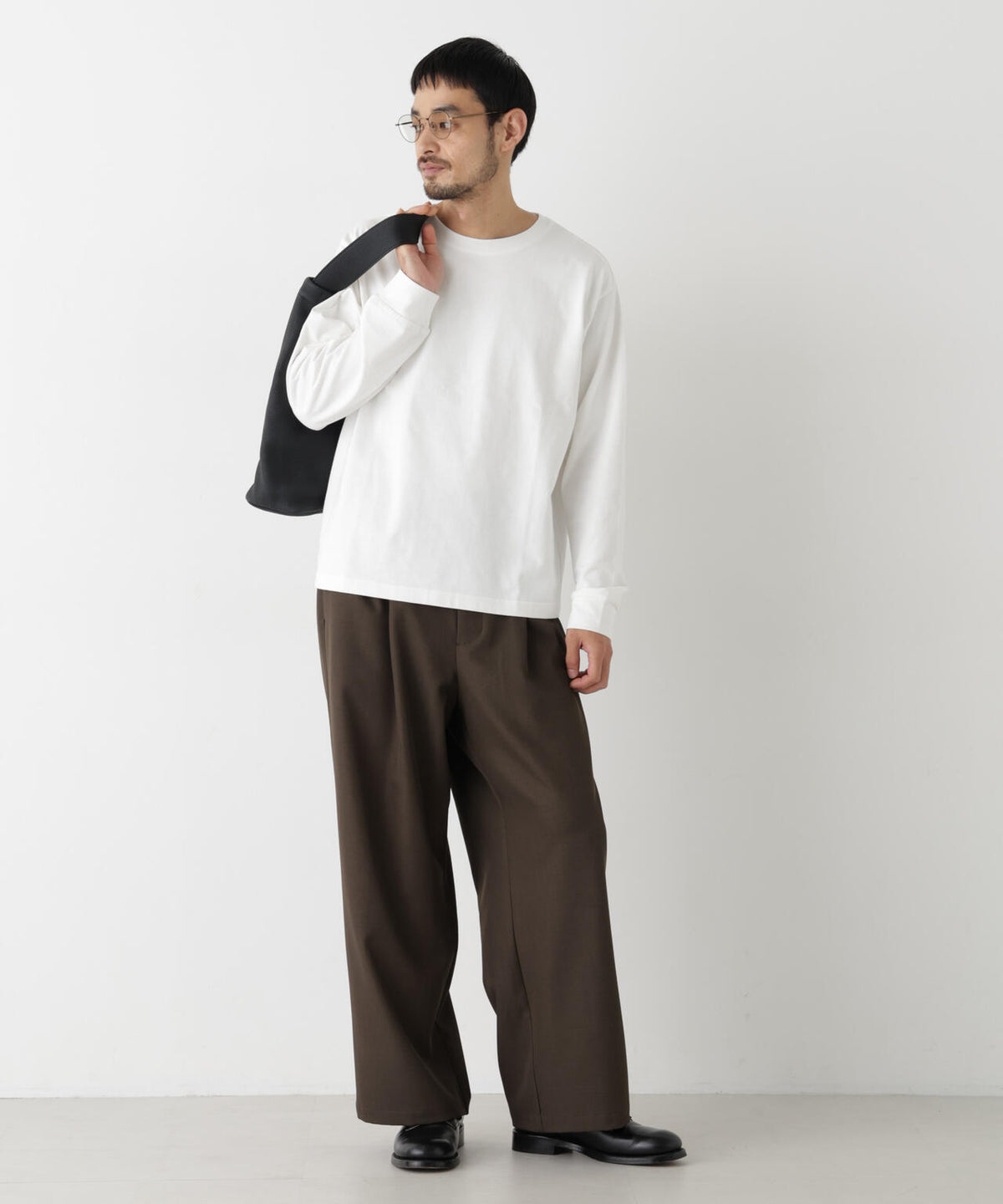 WEB限定/度詰めプレーティングクロップドTシャツ長袖 6726223213