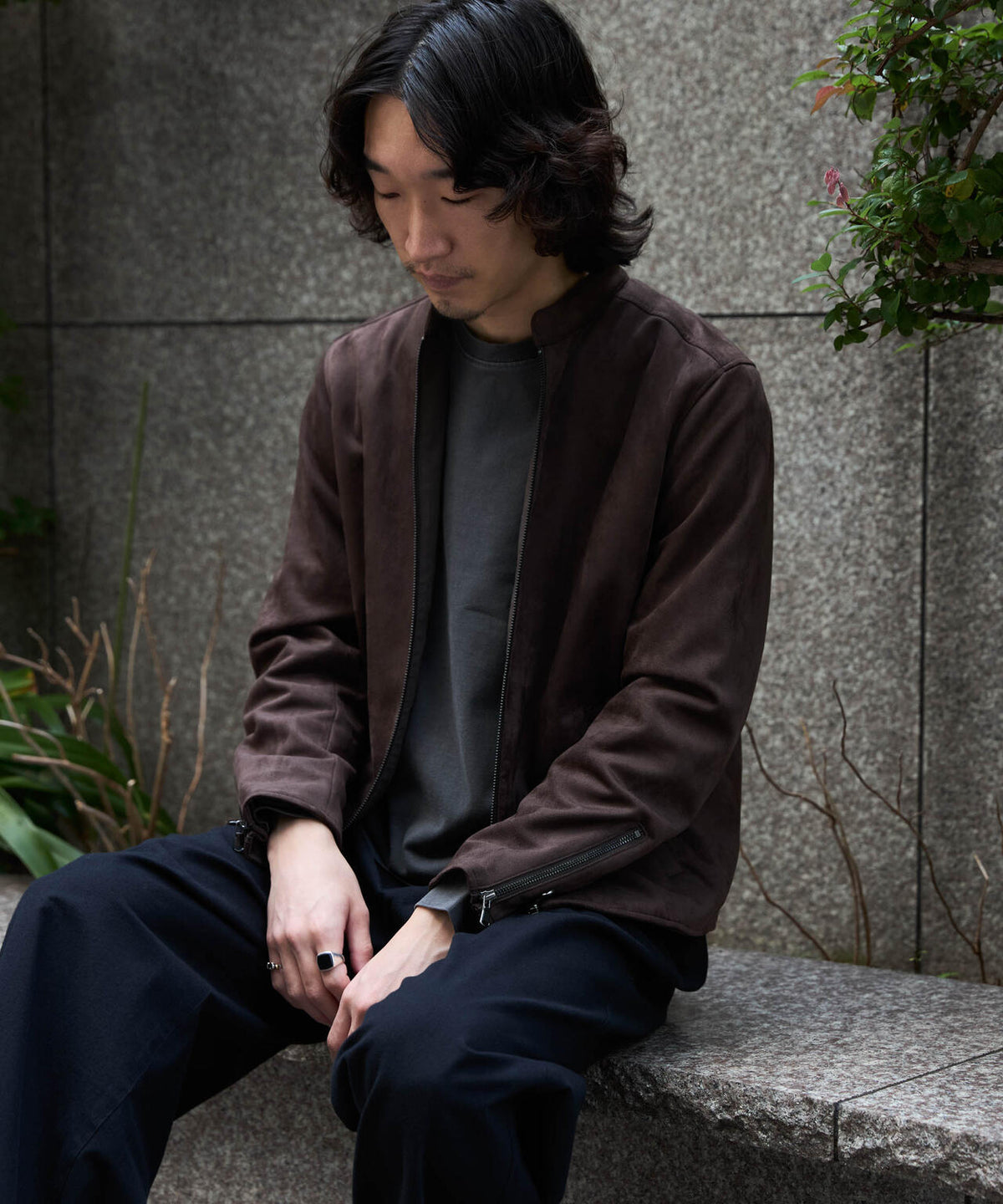 WEB限定/度詰めプレーティングフェードカラークロップドTシャツ長袖 6726223214