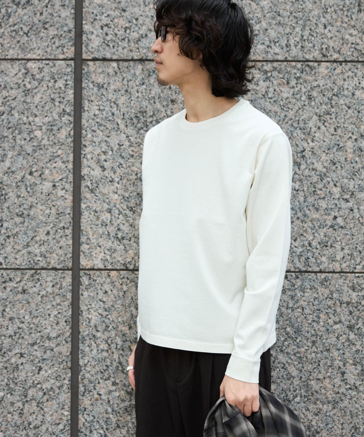 WEB限定/度詰めプレーティングフェードカラークロップドTシャツ長袖 6726223214