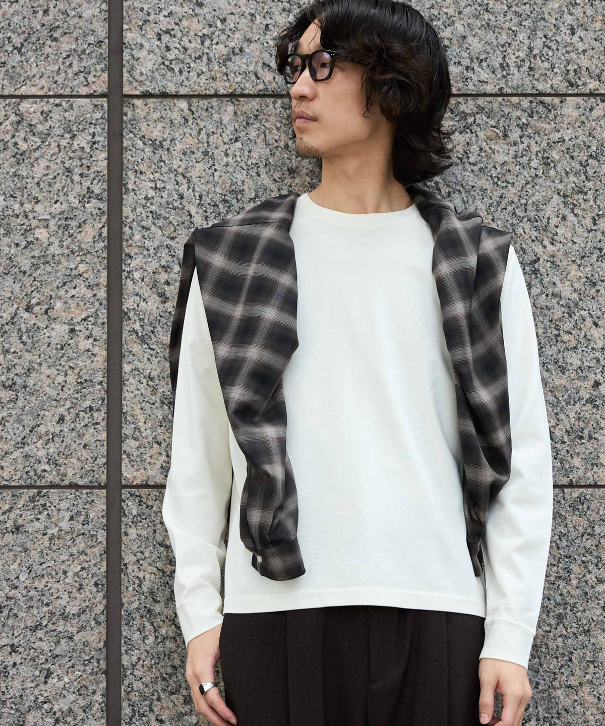 WEB限定/度詰めプレーティングフェードカラークロップドTシャツ長袖 6726223214