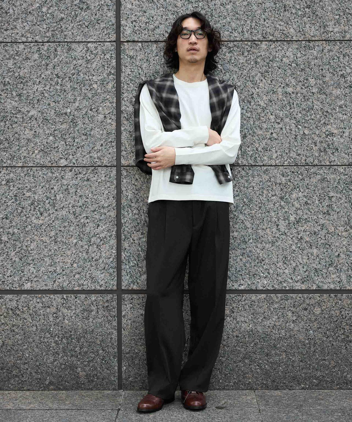 WEB限定/度詰めプレーティングフェードカラークロップドTシャツ長袖 6726223214