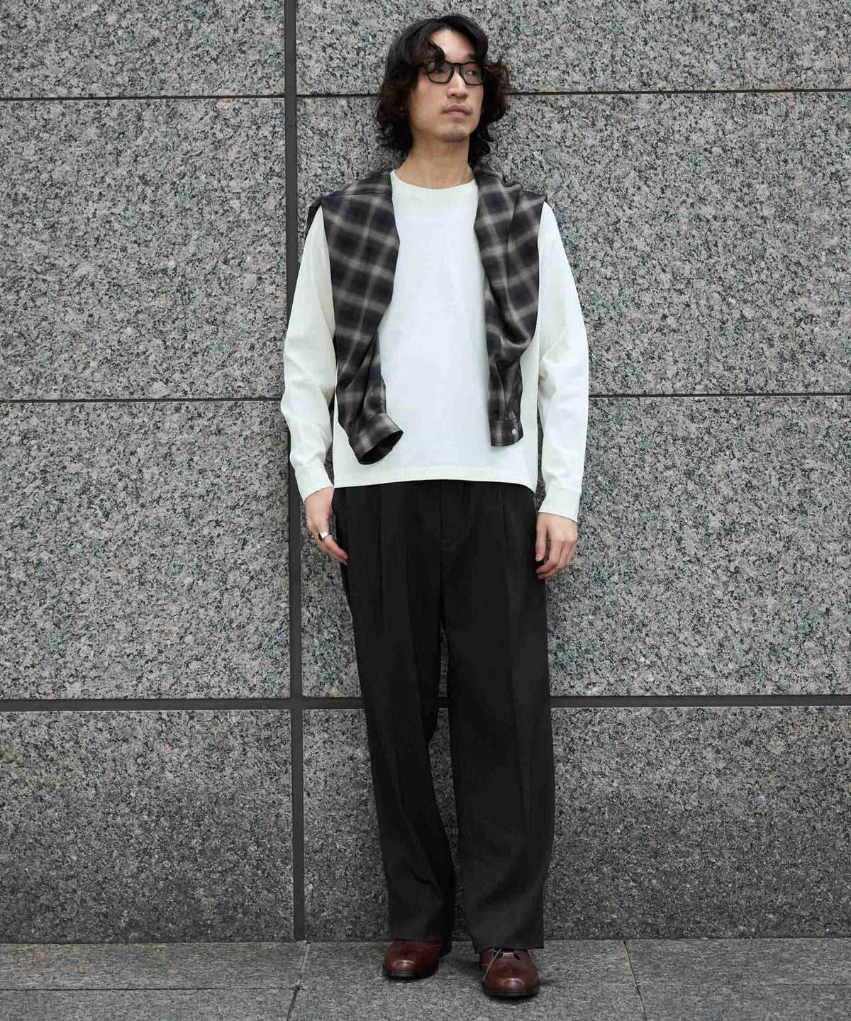 WEB限定/度詰めプレーティングフェードカラークロップドTシャツ長袖 6726223214