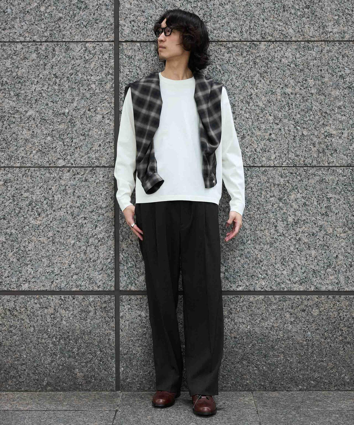 WEB限定/度詰めプレーティングフェードカラークロップドTシャツ長袖 6726223214