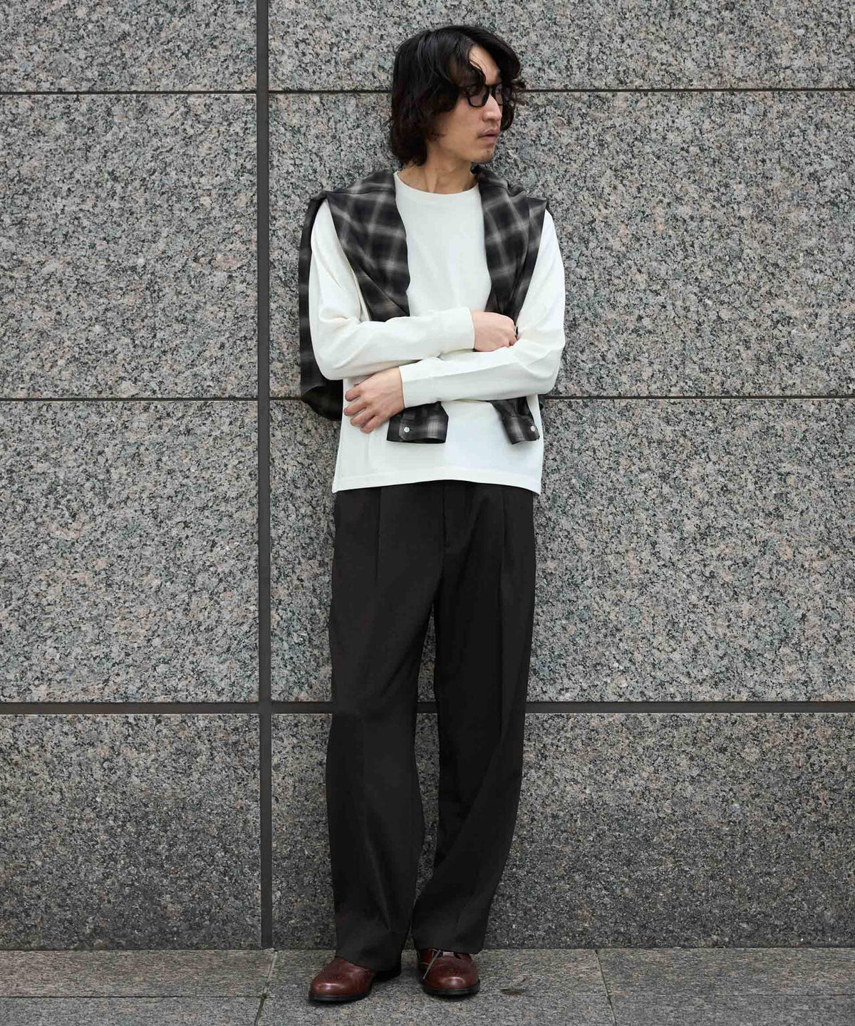 WEB限定/度詰めプレーティングフェードカラークロップドTシャツ長袖 6726223214