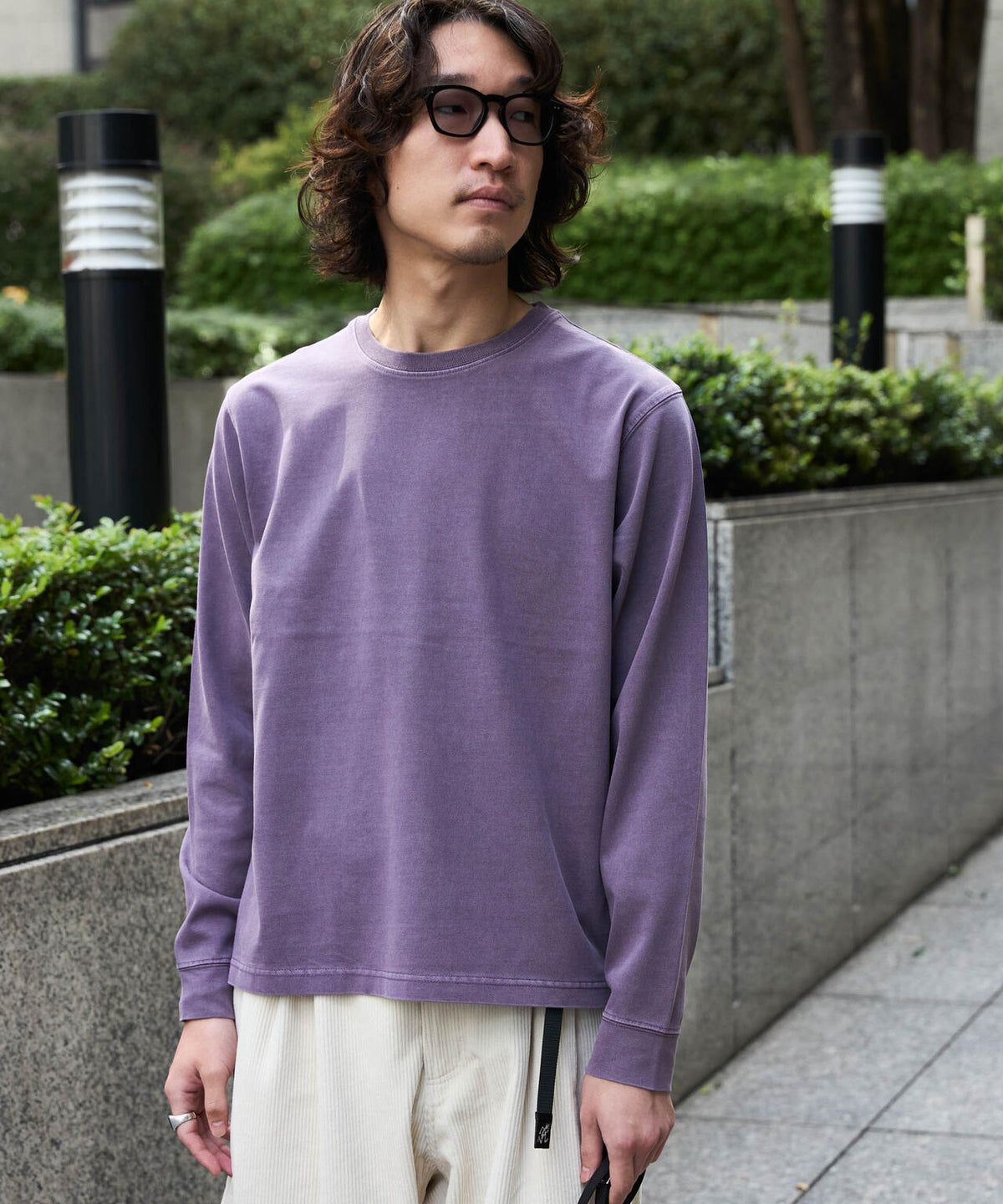 WEB限定/度詰めプレーティングフェードカラークロップドTシャツ長袖 6726223214