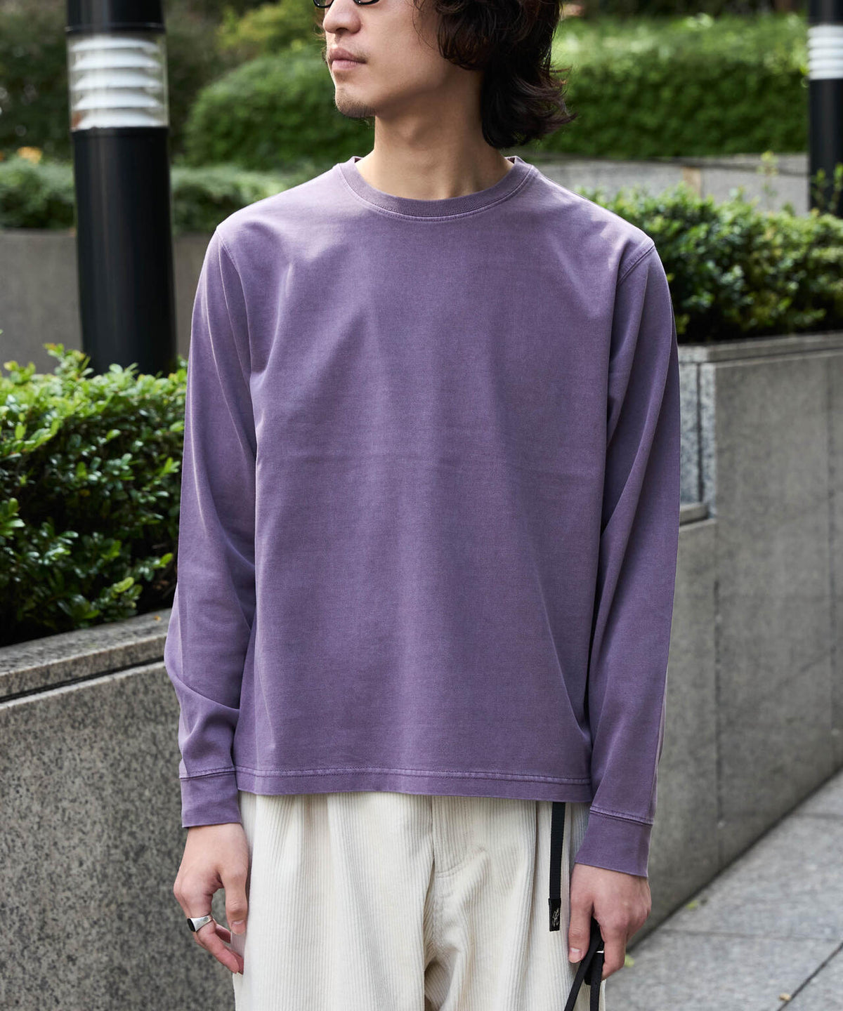 WEB限定/度詰めプレーティングフェードカラークロップドTシャツ長袖 6726223214