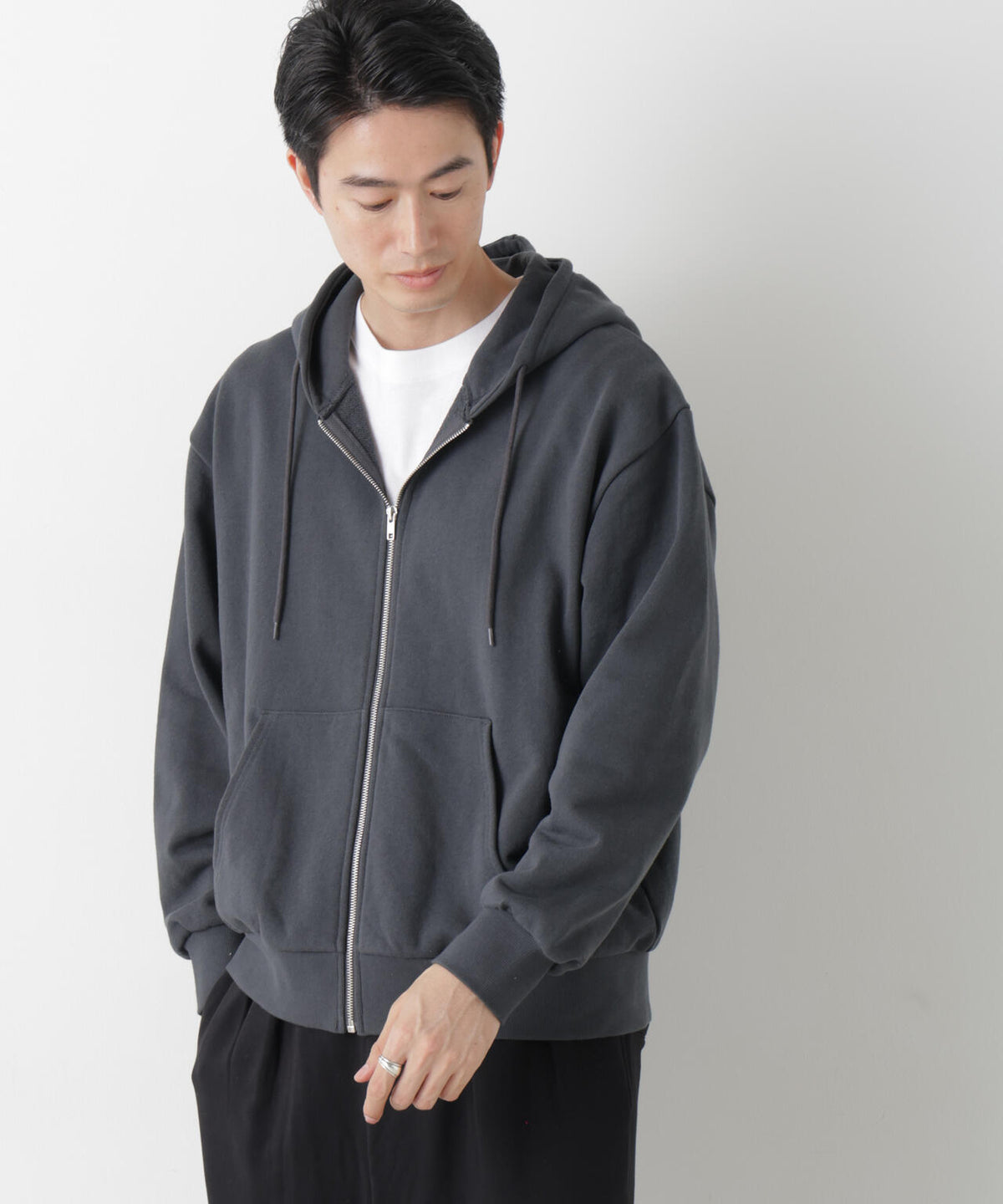 WEB限定/ワイドフィットスウェットZIPパーカー 6726223217