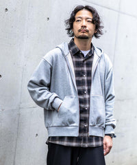 WEB限定/ワイドフィットスウェットZIPパーカー