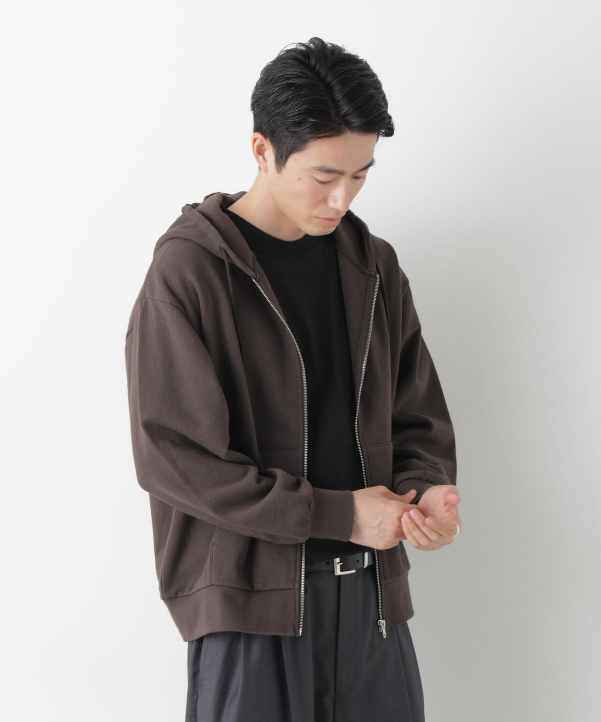 WEB限定/ワイドフィットスウェットZIPパーカー 6726223217
