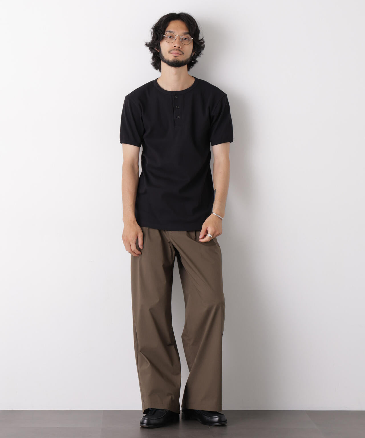 リブフライスヘンリーTシャツ 半袖 6726224203