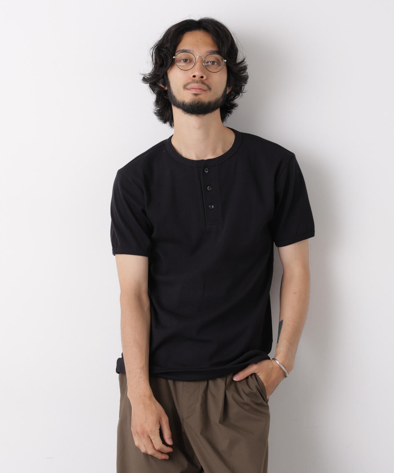 リブフライスヘンリーTシャツ 半袖 6726224203