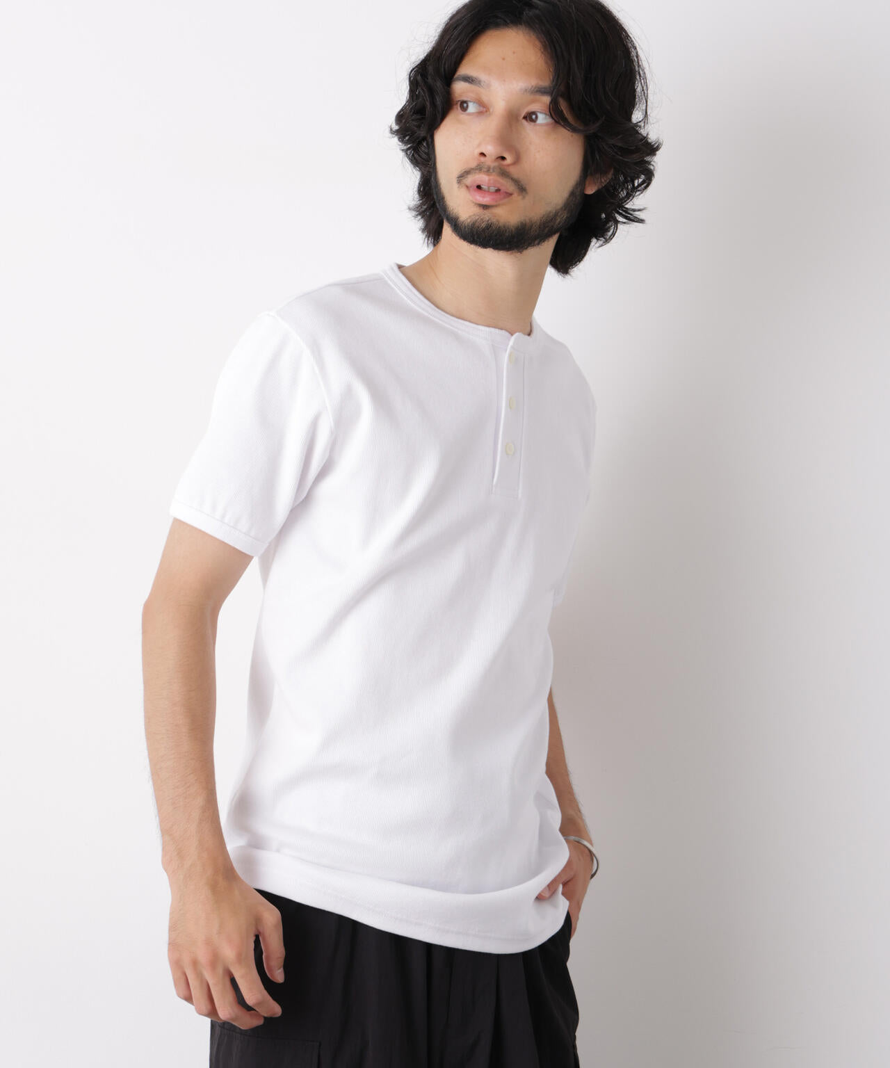 リブフライスヘンリーTシャツ 半袖 6726224203