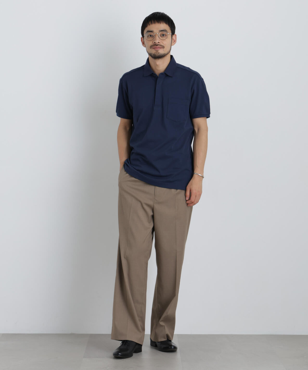 ナノファイン 比翼ポロ 半袖 6726224209