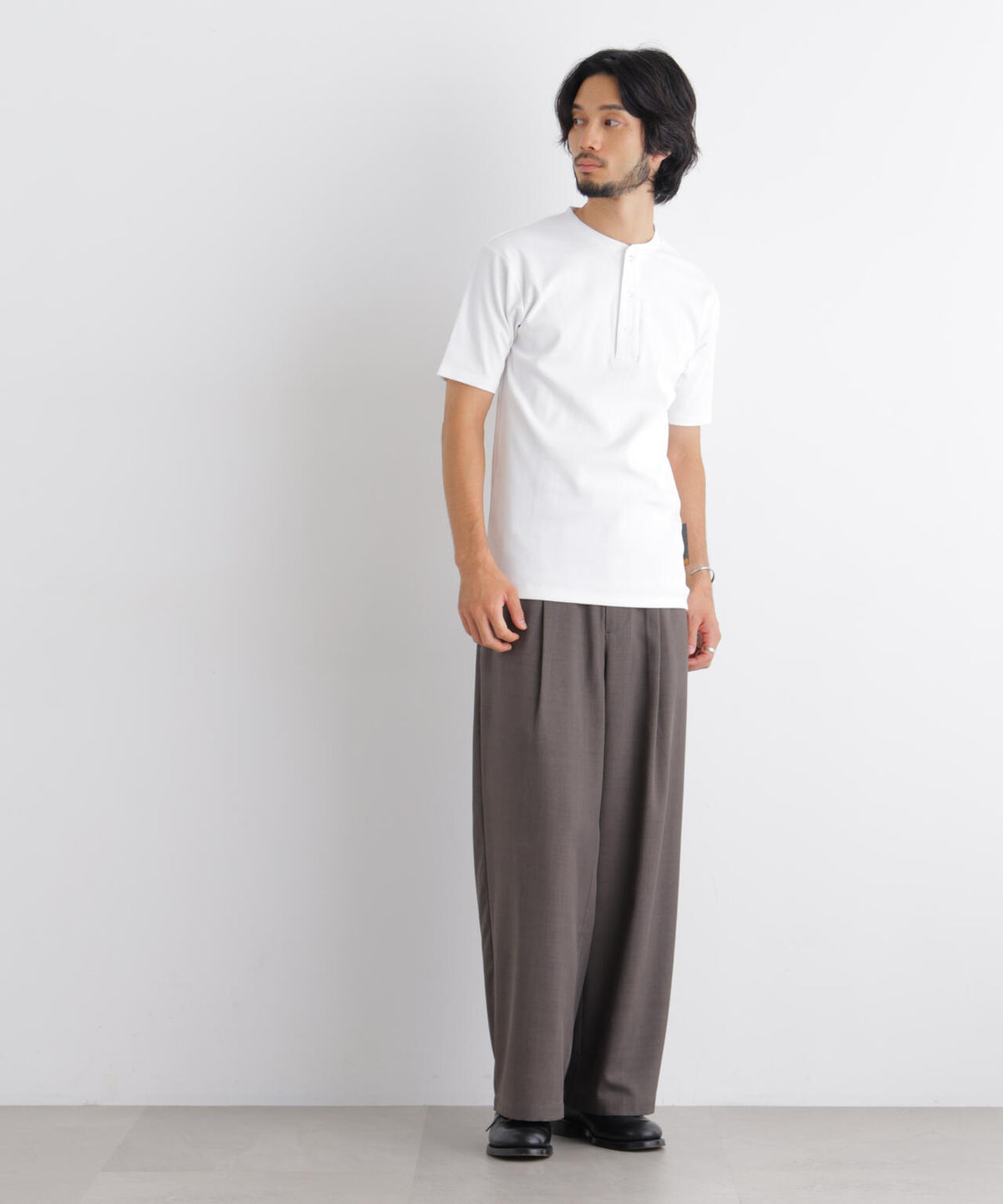 コンパクトヘンリーネックTシャツ 半袖 6726224231