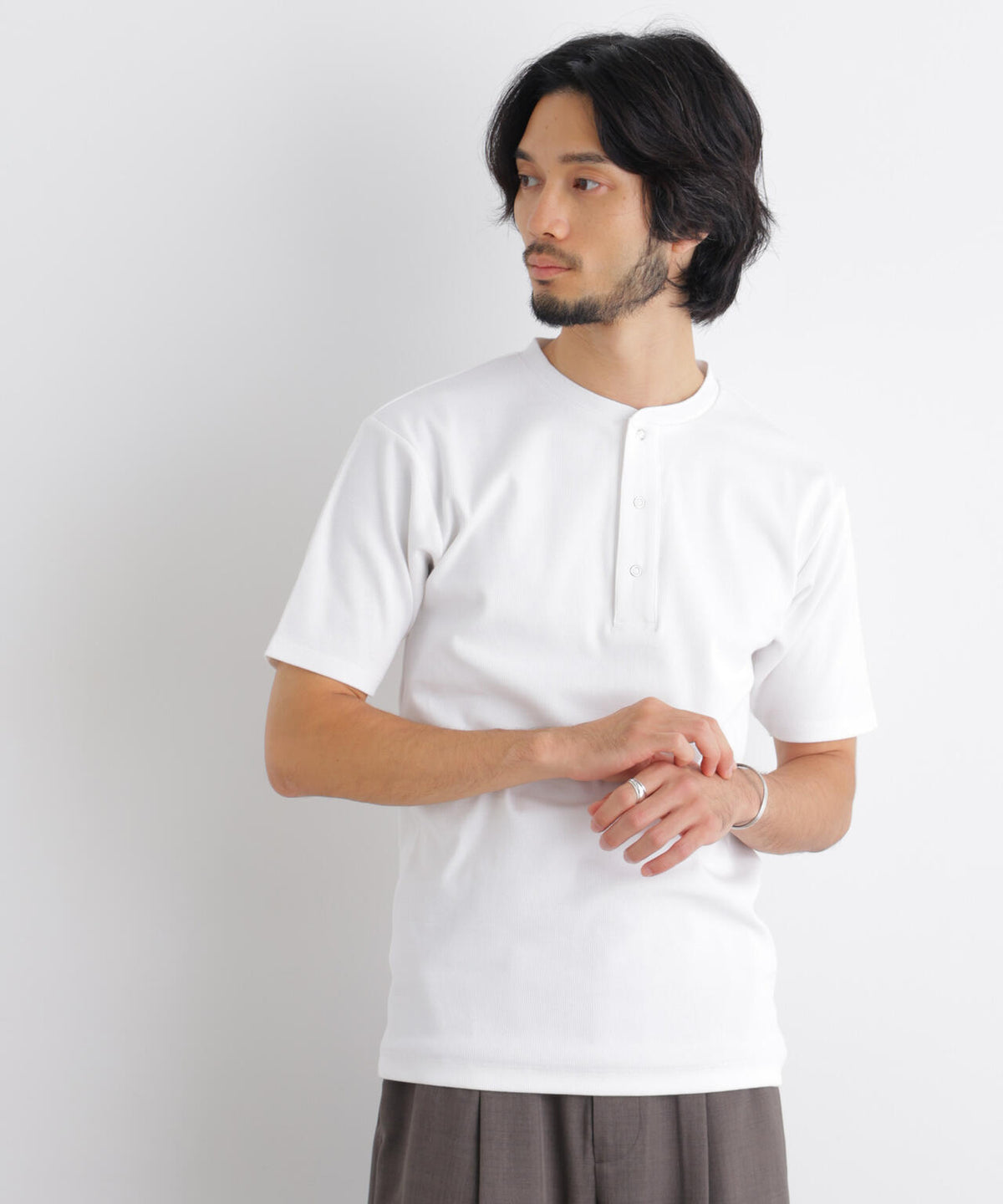 コンパクトヘンリーネックTシャツ 半袖 6726224231