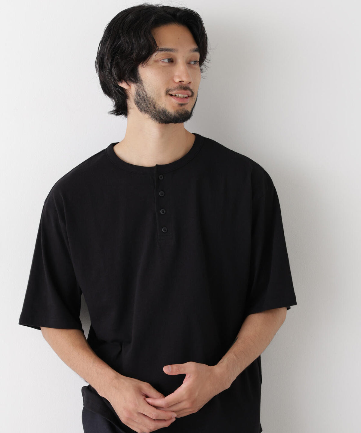 スラブヘンリーワイドTシャツ 半袖 6726224233