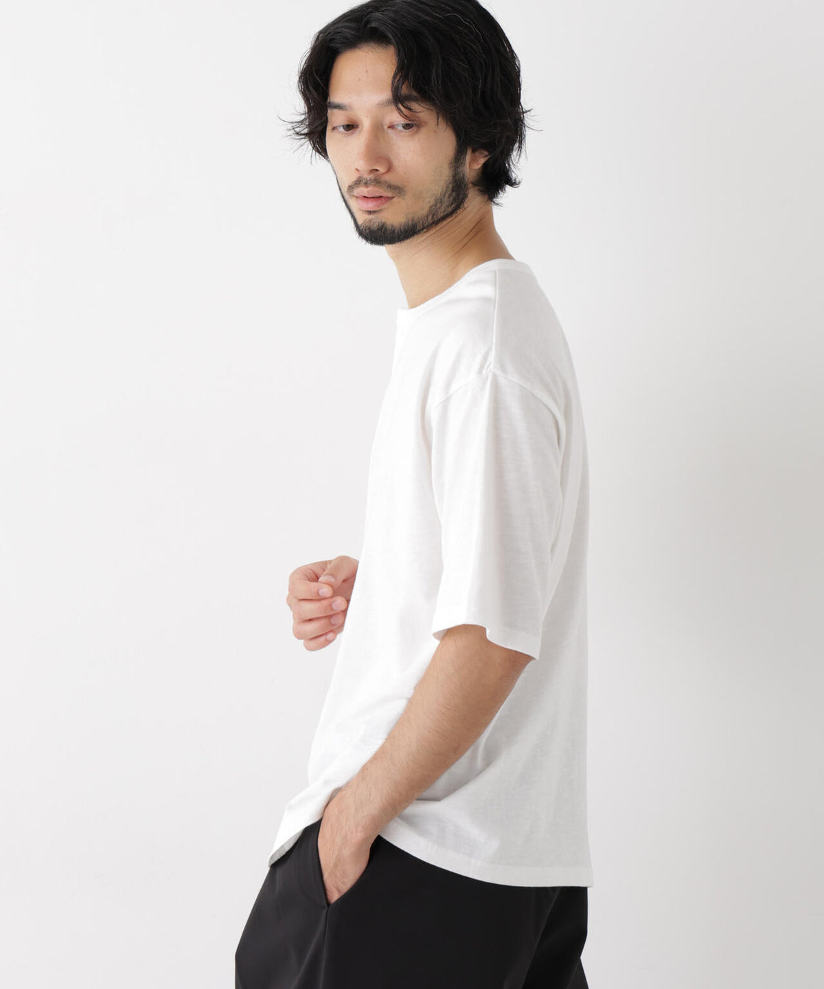 スラブヘンリーワイドTシャツ 半袖 6726224233