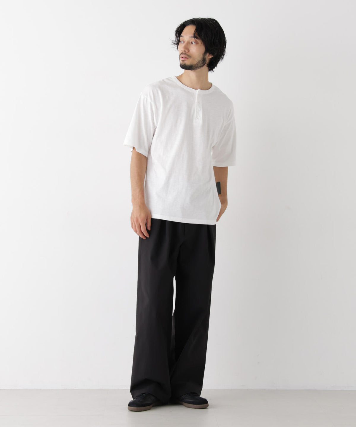スラブヘンリーワイドTシャツ 半袖 6726224233