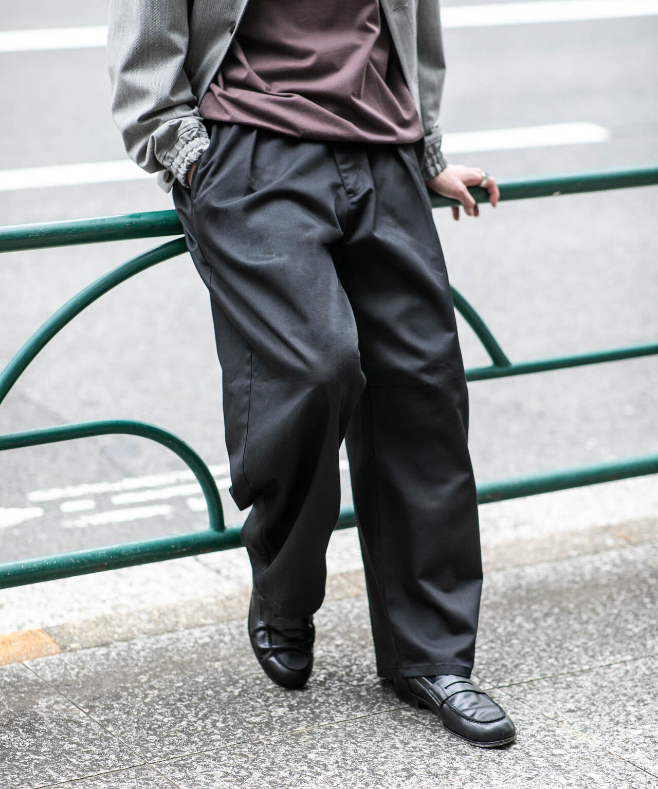 WEB限定/TCツイルワイドタックカーブパンツ 6726227216