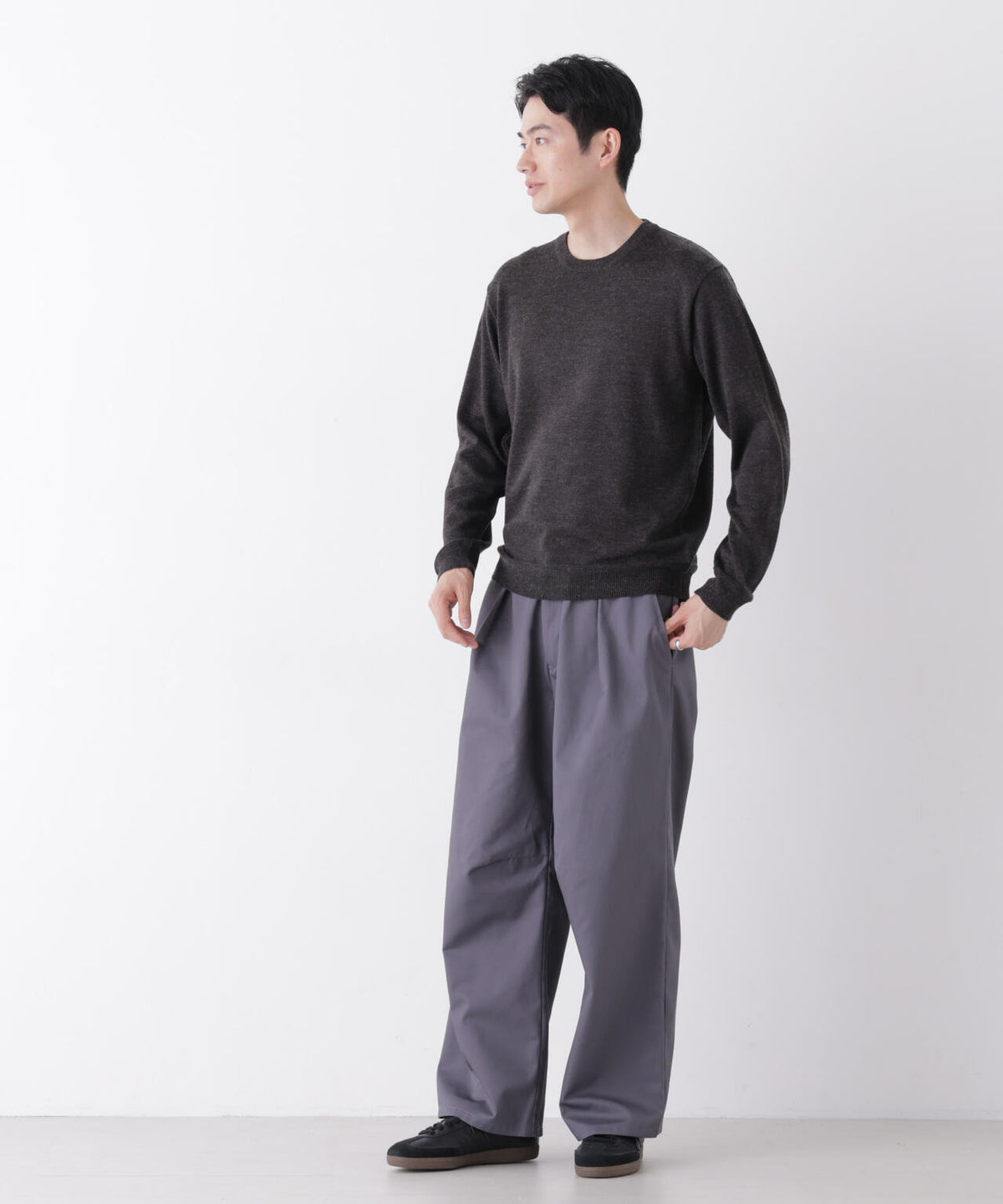 WEB限定/TCツイルワイドタックカーブパンツ 6726227216